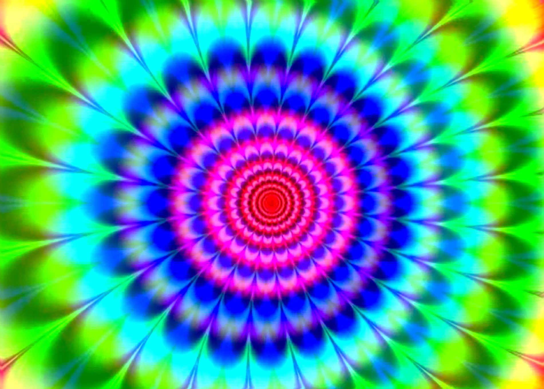 Rainbow Psychedelic Spiral, electric blue, green, HD Desktop Wallpaper