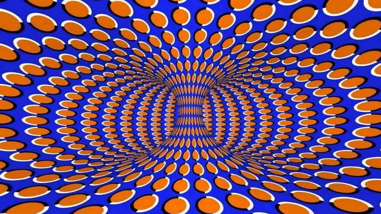 orange, blue, oval shapes, HD Desktop Wallpaper