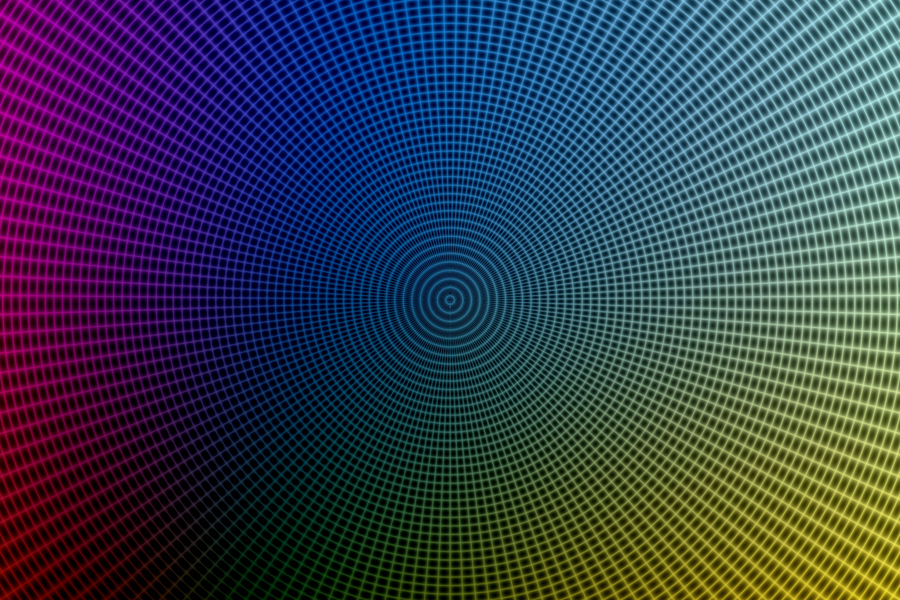 Illusion, abstract stripes, radial gradient, 2K Desktop Wallpaper