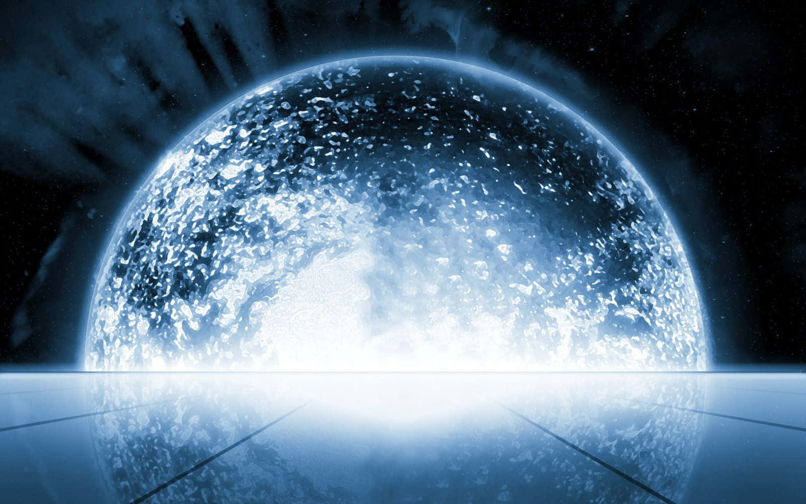 Illusive Man, glowing blue planet, icy textures, HD Desktop Wallpaper