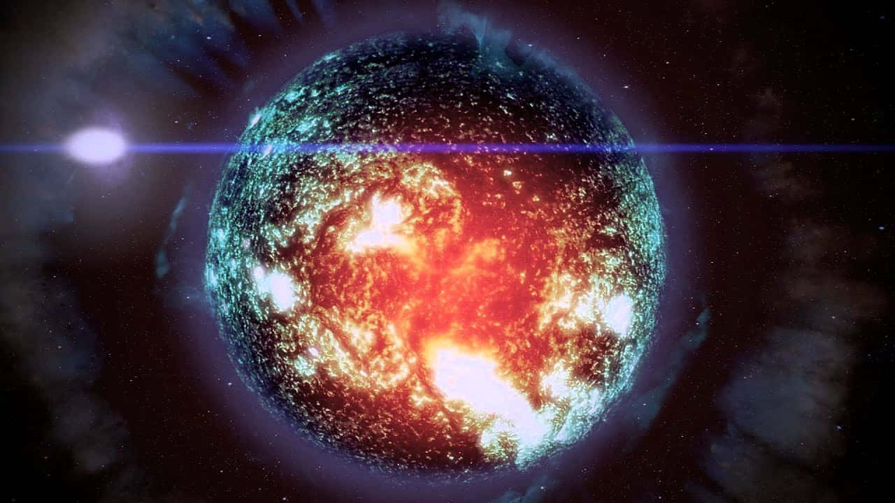 Illusive Man, fiery red, teal, HD Desktop Wallpaper