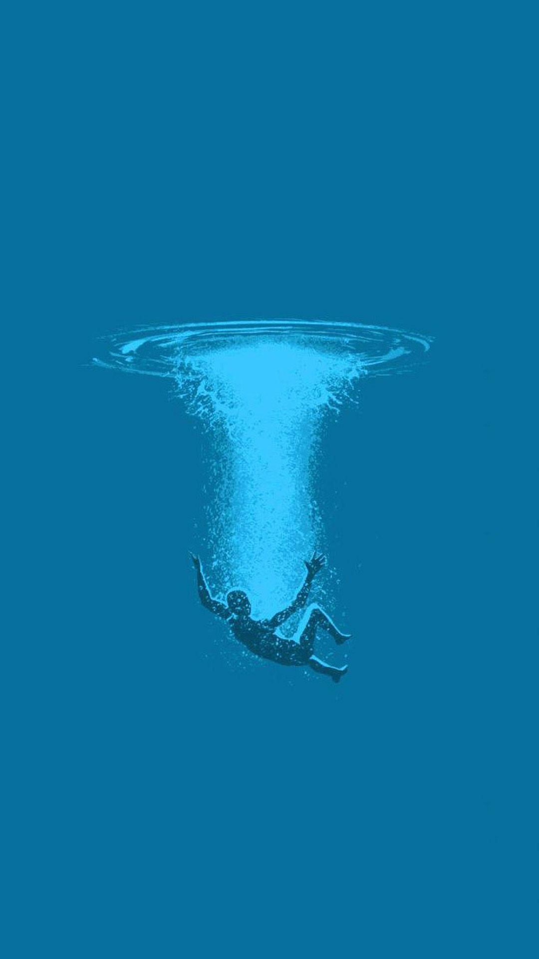 ocean depths, swirling underwater vortex, vast blue ocean, Full HD Phone Wallpaper