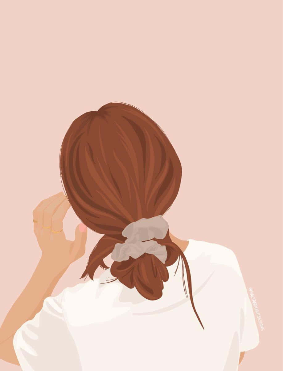 teen girl, messy bun, brown hair, SD Phone Wallpaper