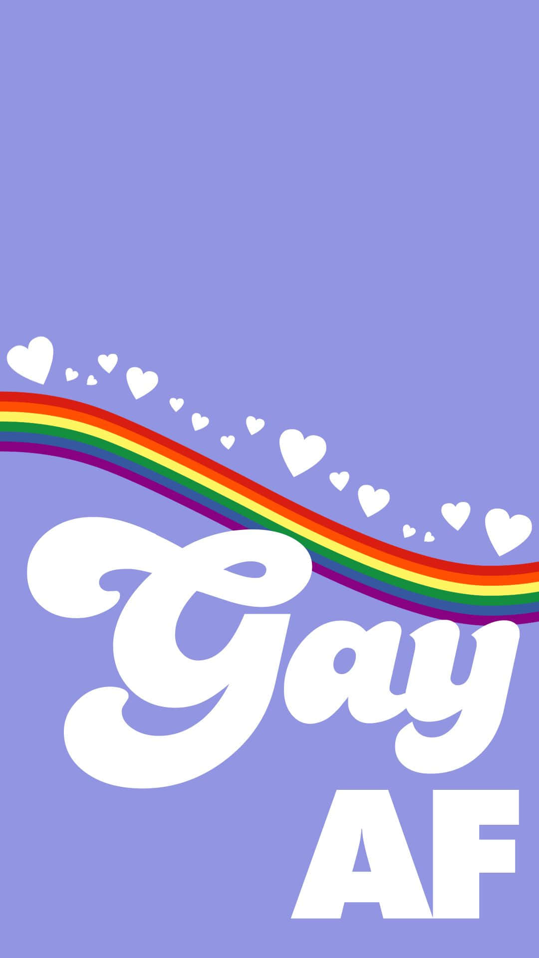 Gay AF, rainbow trail, floating hearts, Full HD Phone Wallpaper