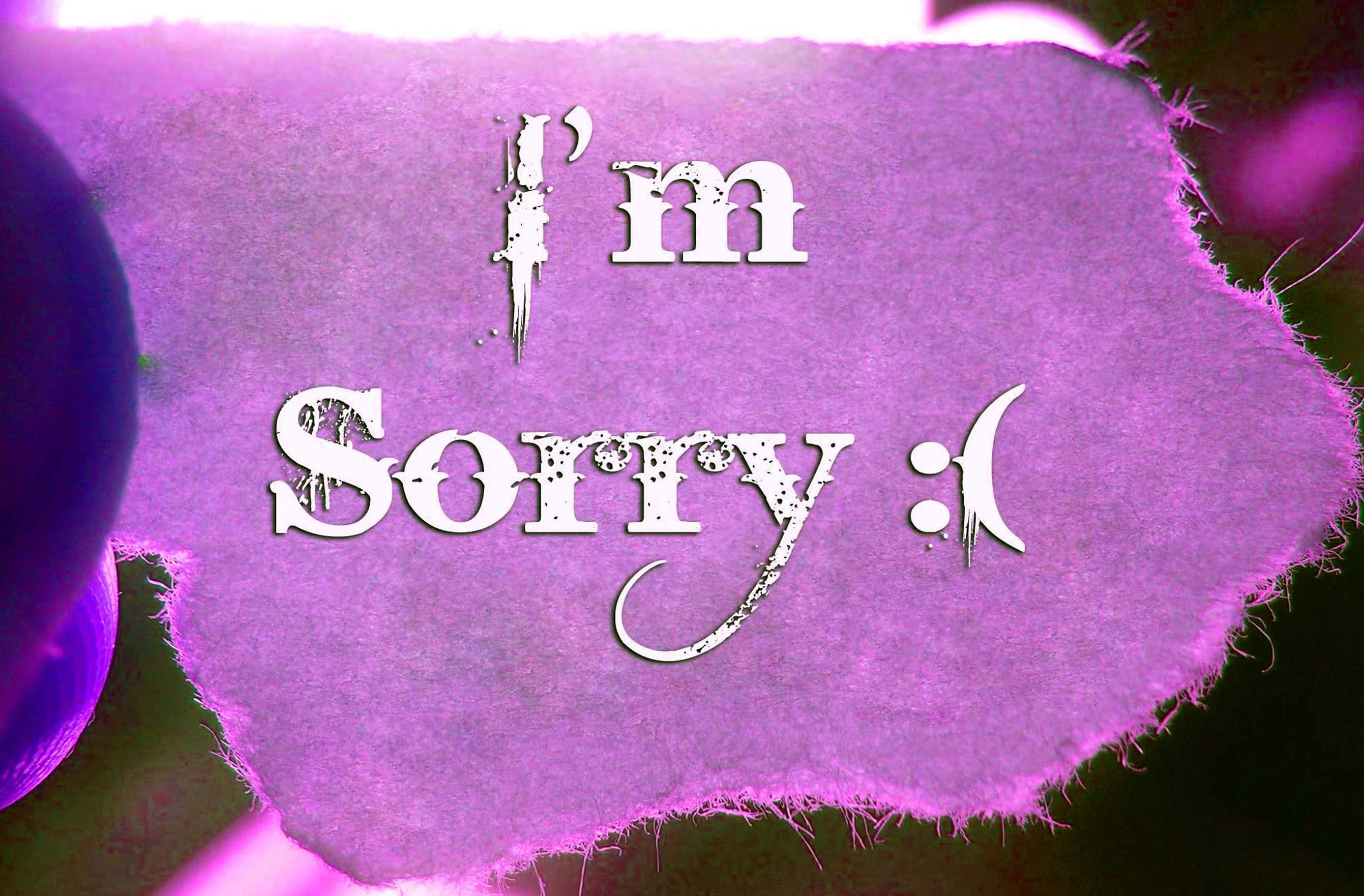 apology message, purple background, torn purple paper, 2K Desktop Wallpaper