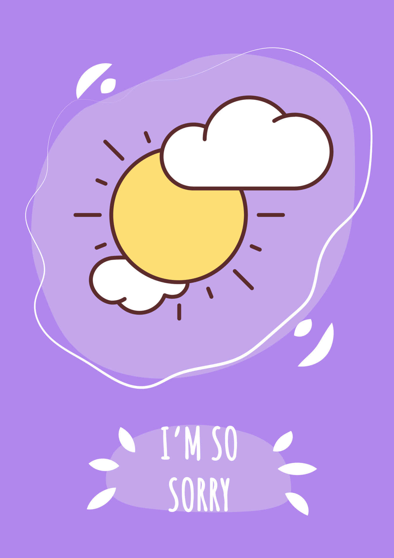 Apology Sunand Cloud, purple bubble, cartoon sun, Full HD Phone Wallpaper