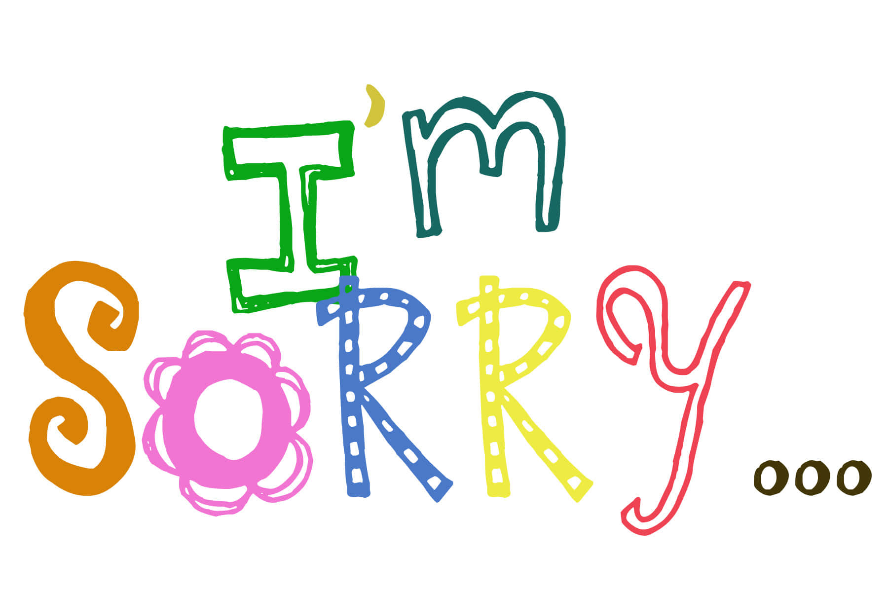 I'm Sorry, colorful letters, playful doodle styles, HD Desktop Wallpaper