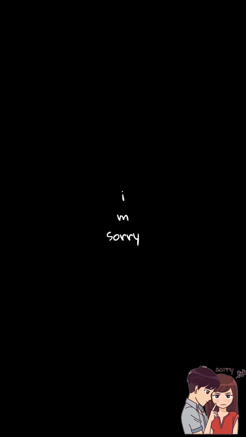 Apology, cartoon couple, black background, HD Phone Wallpaper