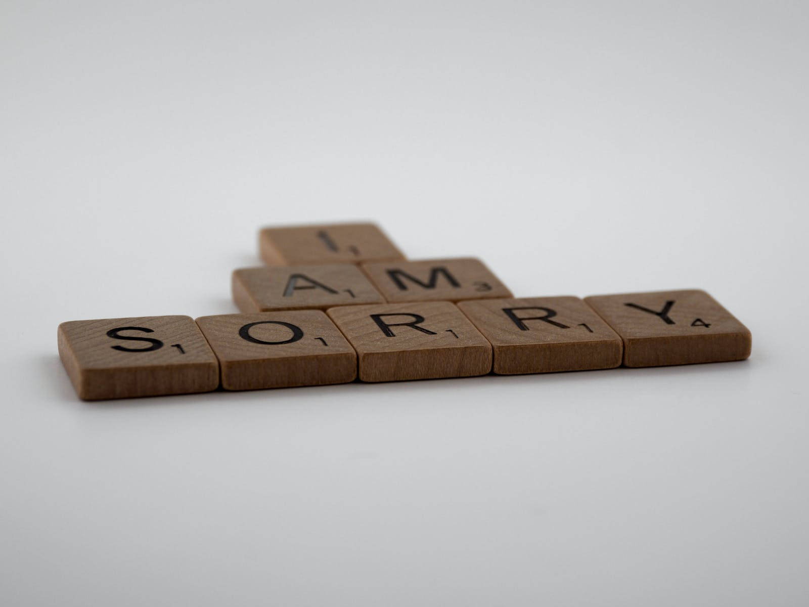 I AM SORRY, Scrabble tiles, wooden, HD Desktop Wallpaper