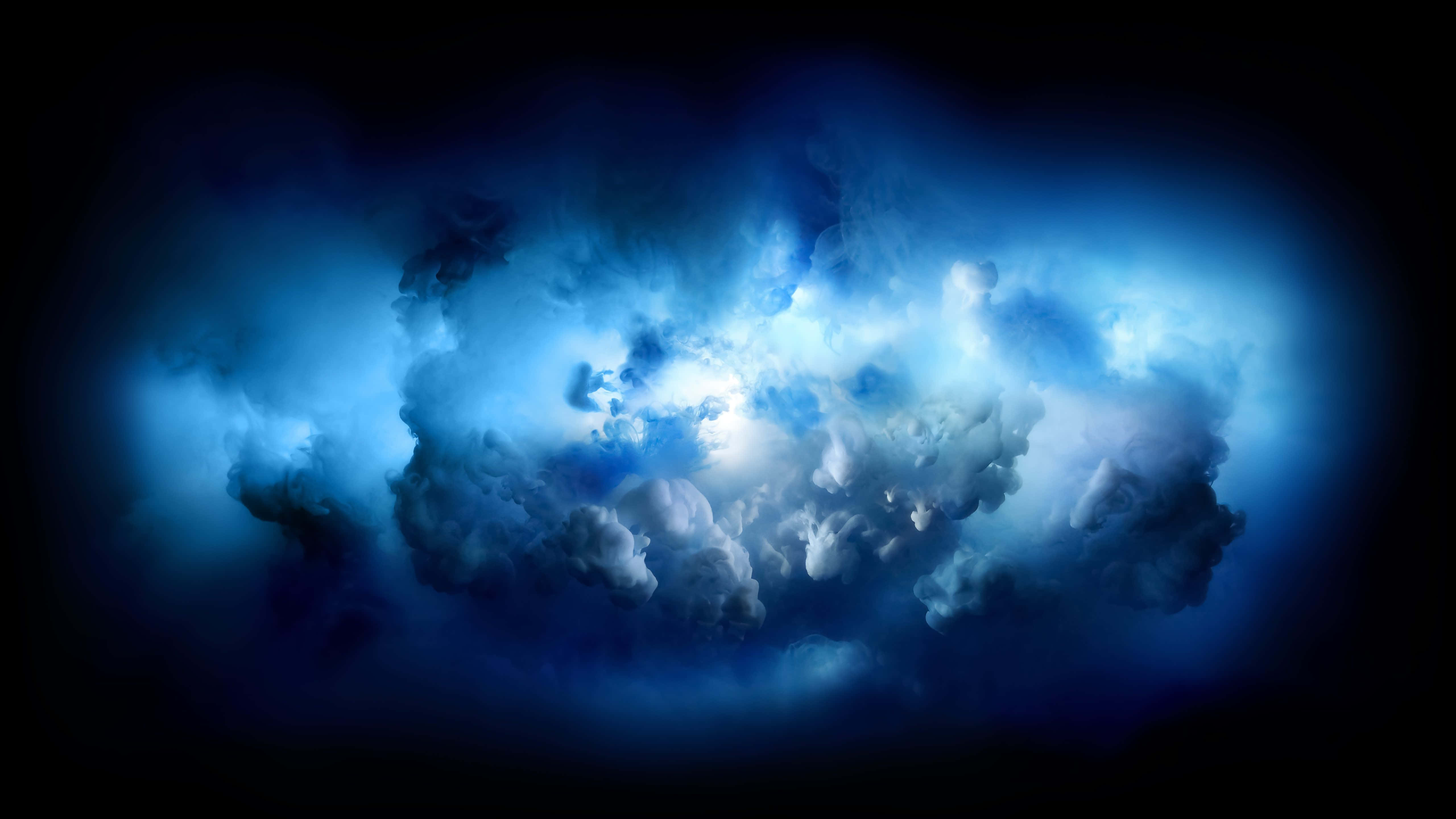 iMac Pro, blue clouds, white highlights, 5K Desktop Wallpaper