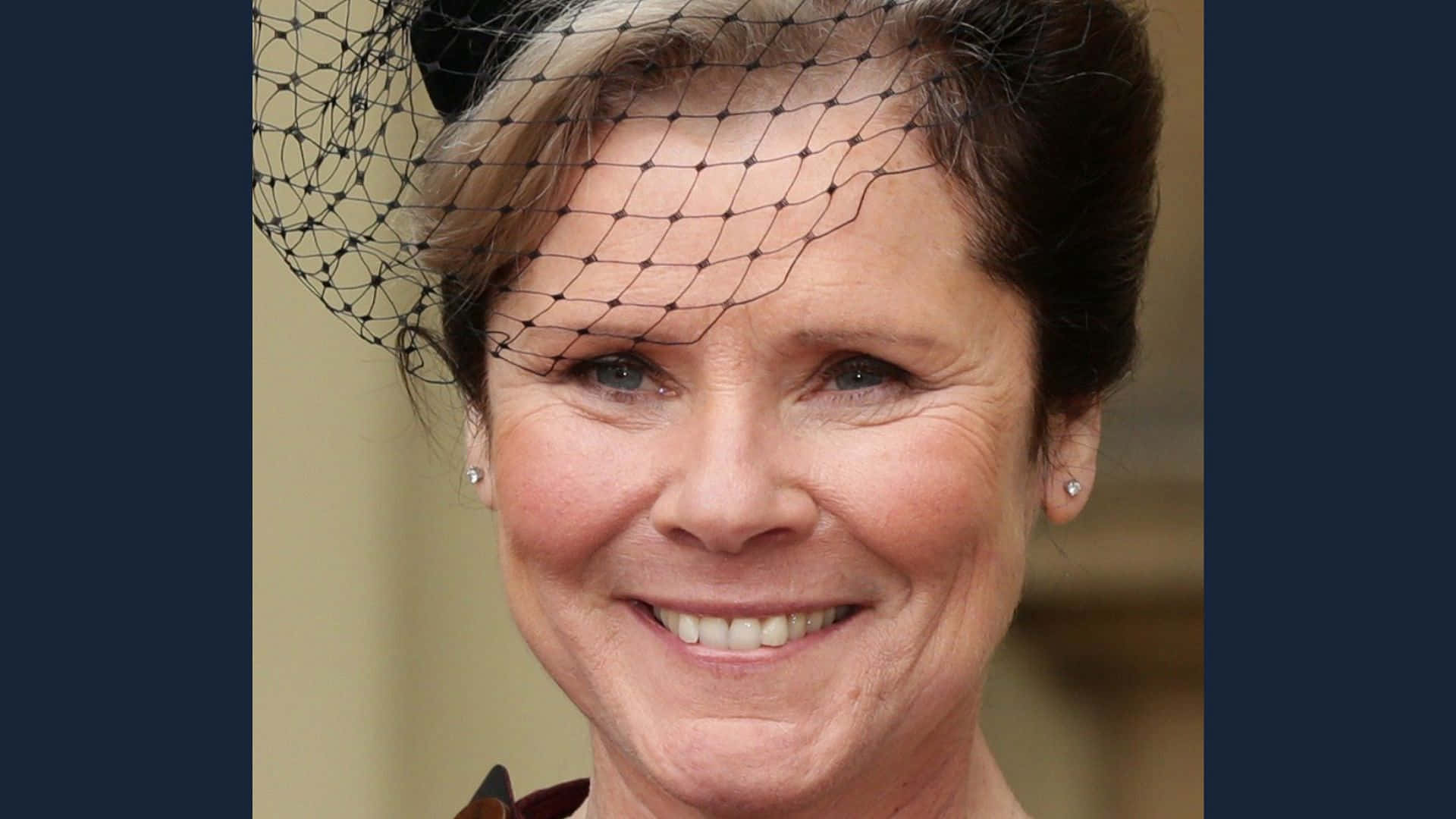 Imelda Staunton, black netted veil, pearl earrings, Full HD Desktop Wallpaper