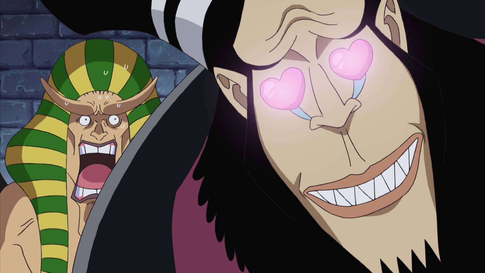Impel Down, cartoon pirate, heart-shaped eyes, Full HD Desktop Wallpaper
