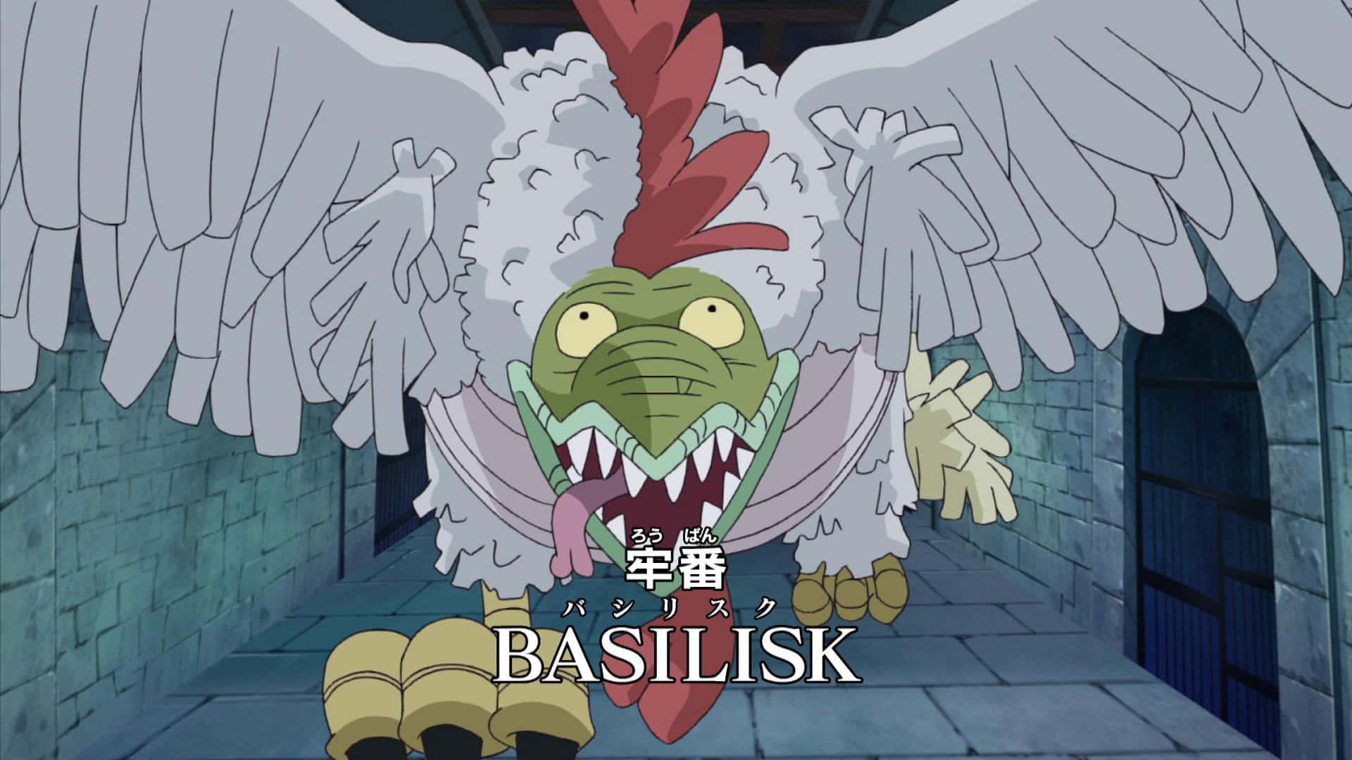 Impel Down, green basilisk, white wings, Full HD Desktop Wallpaper