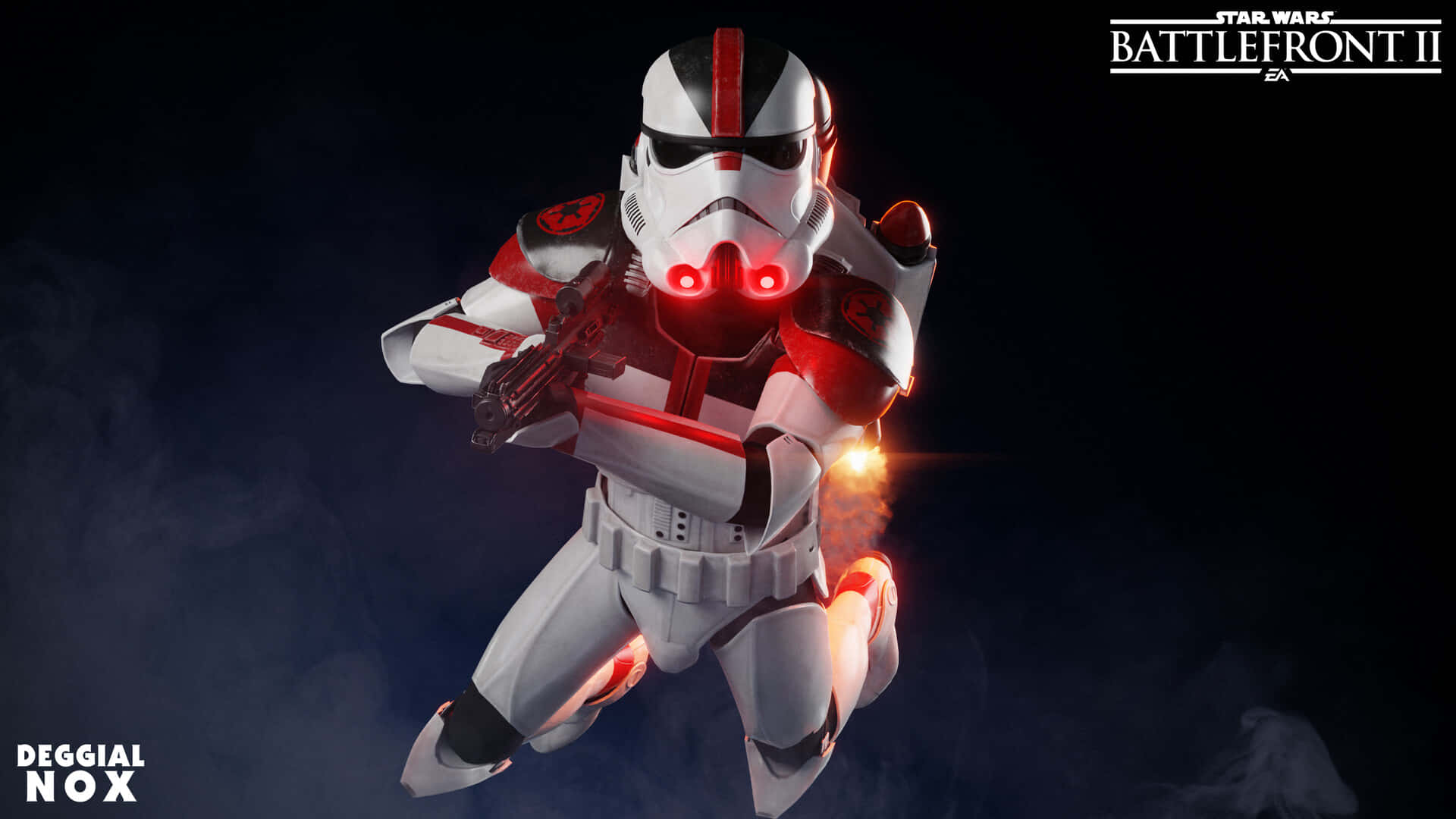 Imperial Army, white and red armored stormtrooper, glowing red eyes, Full HD Desktop Wallpaper
