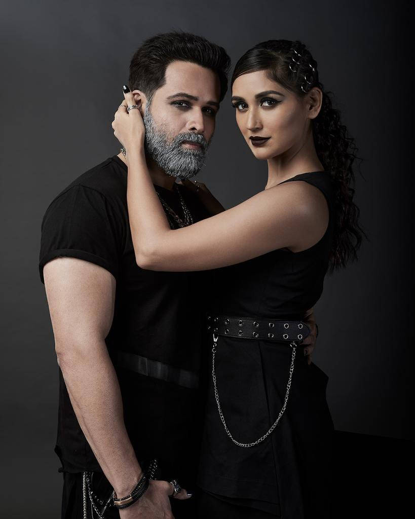 Imran Hashmi, black attire, dark studio backdrop, SD Phone Wallpaper