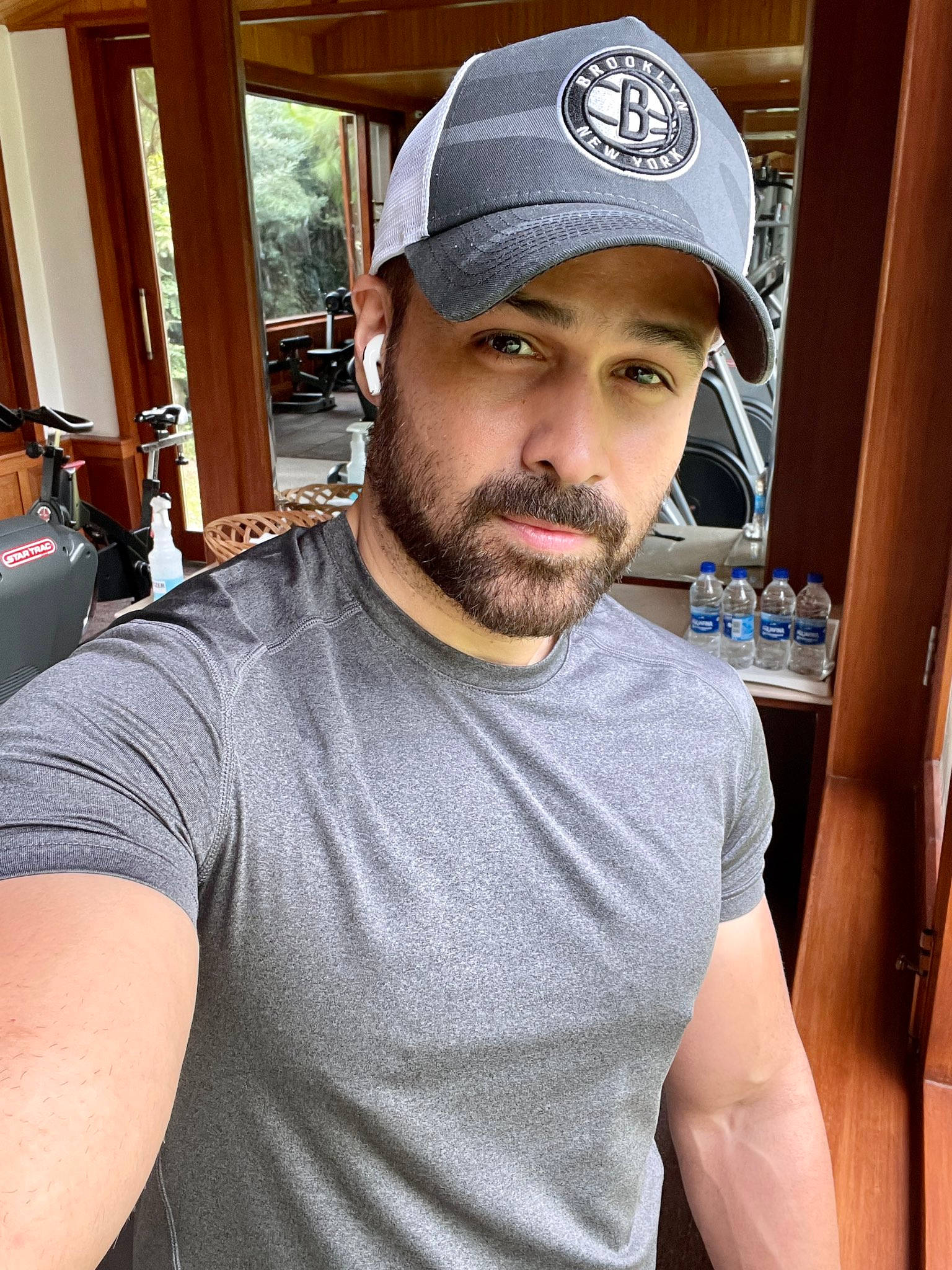 Imran Hashmi, gray cap, wooden-furnished room, Full HD Phone Wallpaper