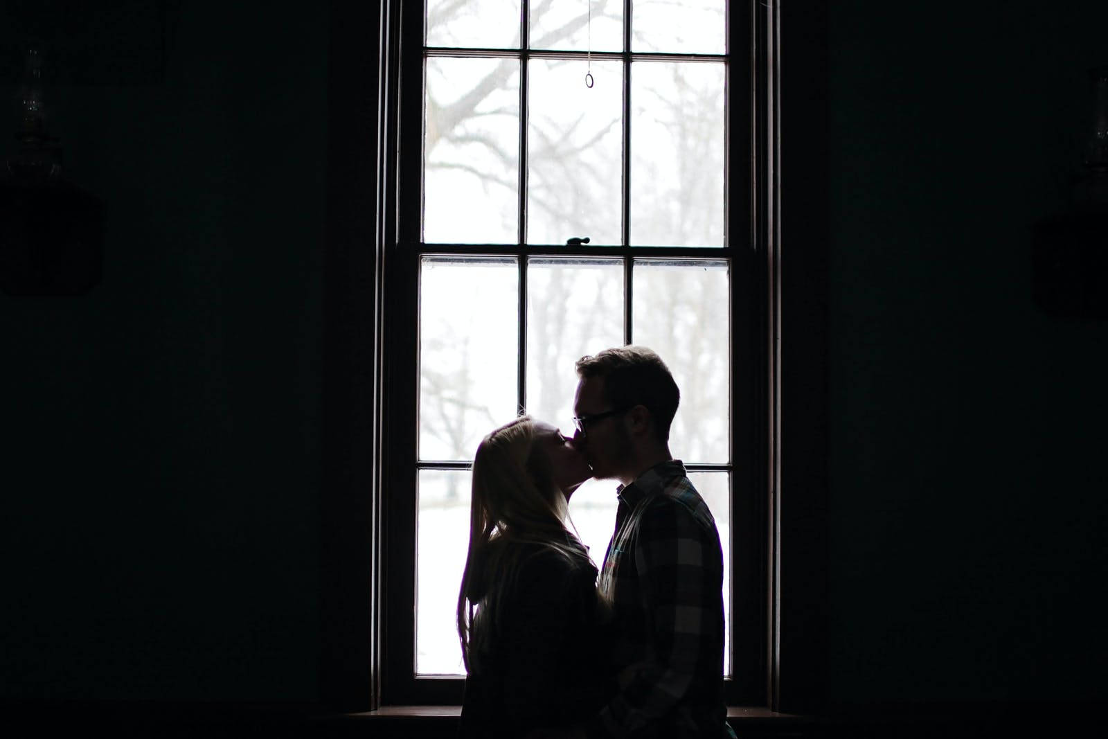 In Love Couples, silhouette, couple kissing, HD Desktop Wallpaper