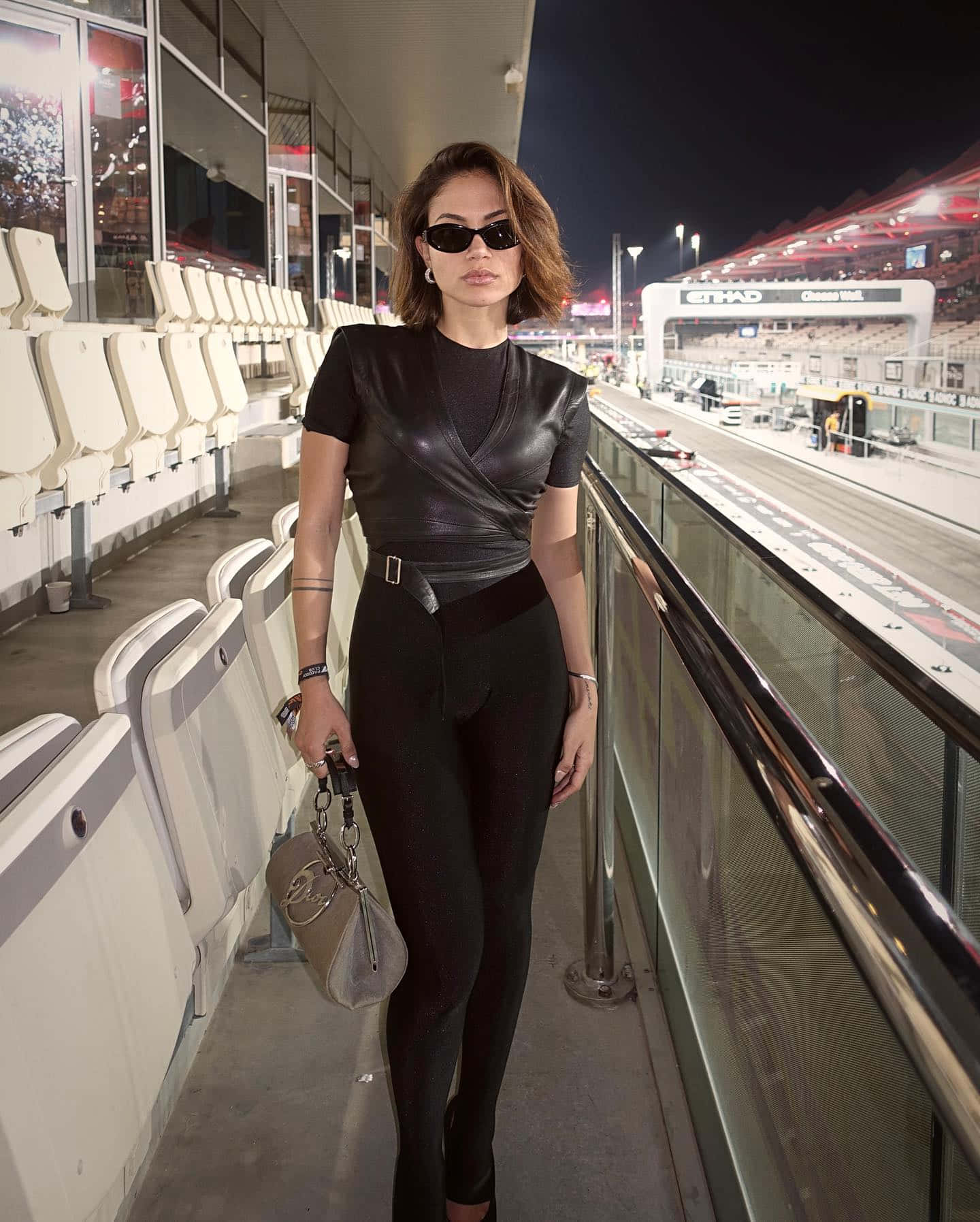 Inanna Sarkis, racetrack, night, HD Phone Wallpaper