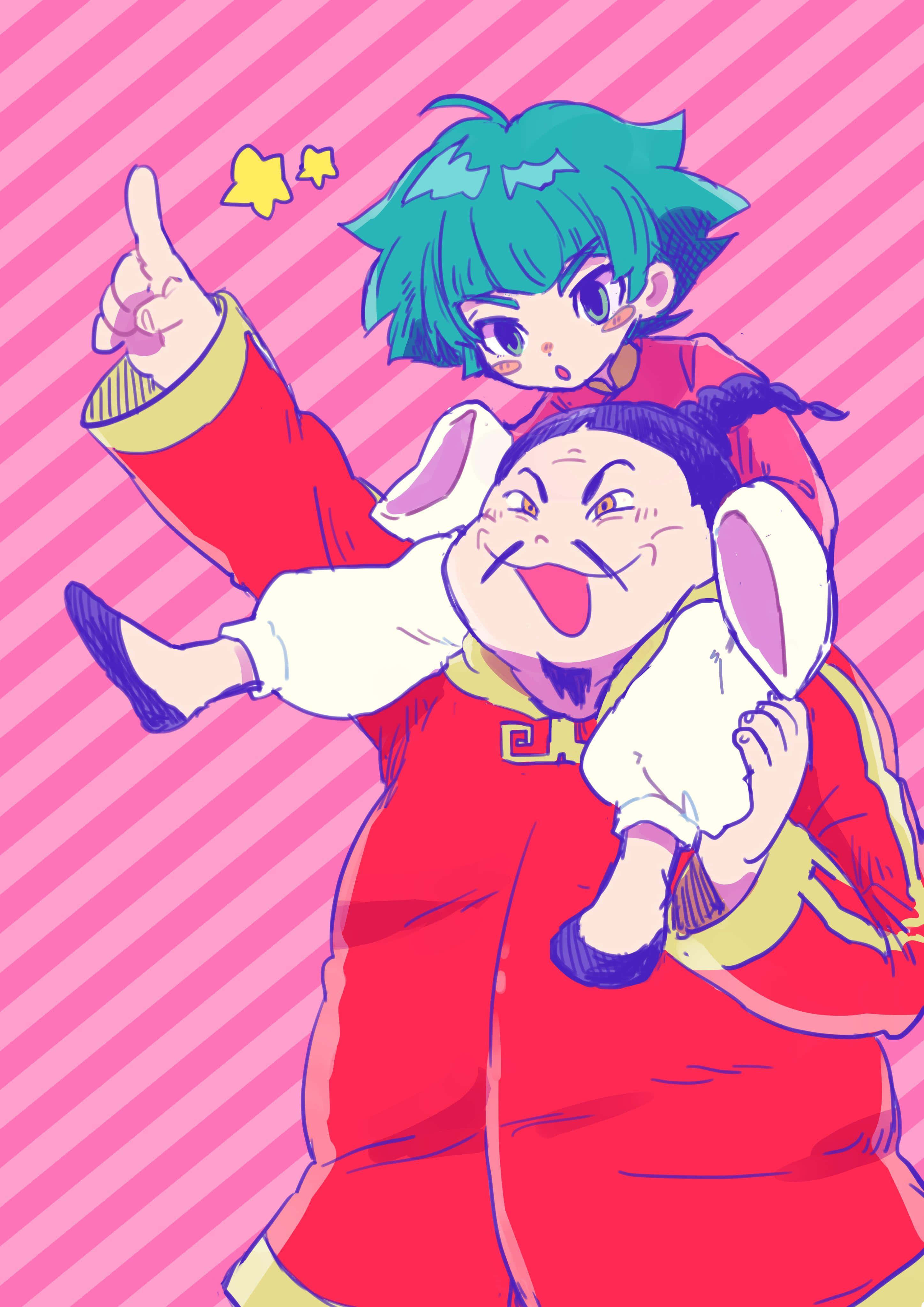 Inazuma Eleven, green hair, smiling man in red, 4K Phone Wallpaper