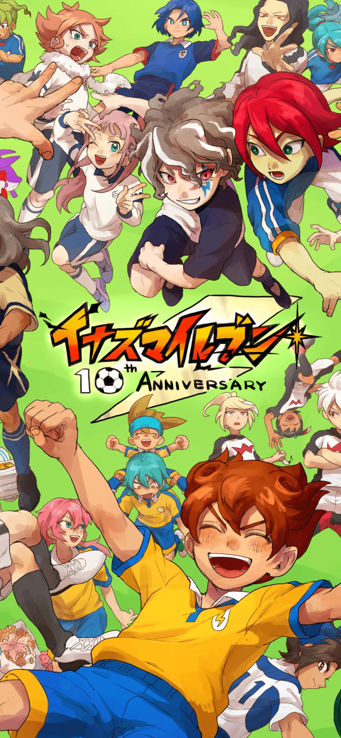Inazuma Eleven, 10th anniversary, anime soccer players, Full HD Phone Wallpaper