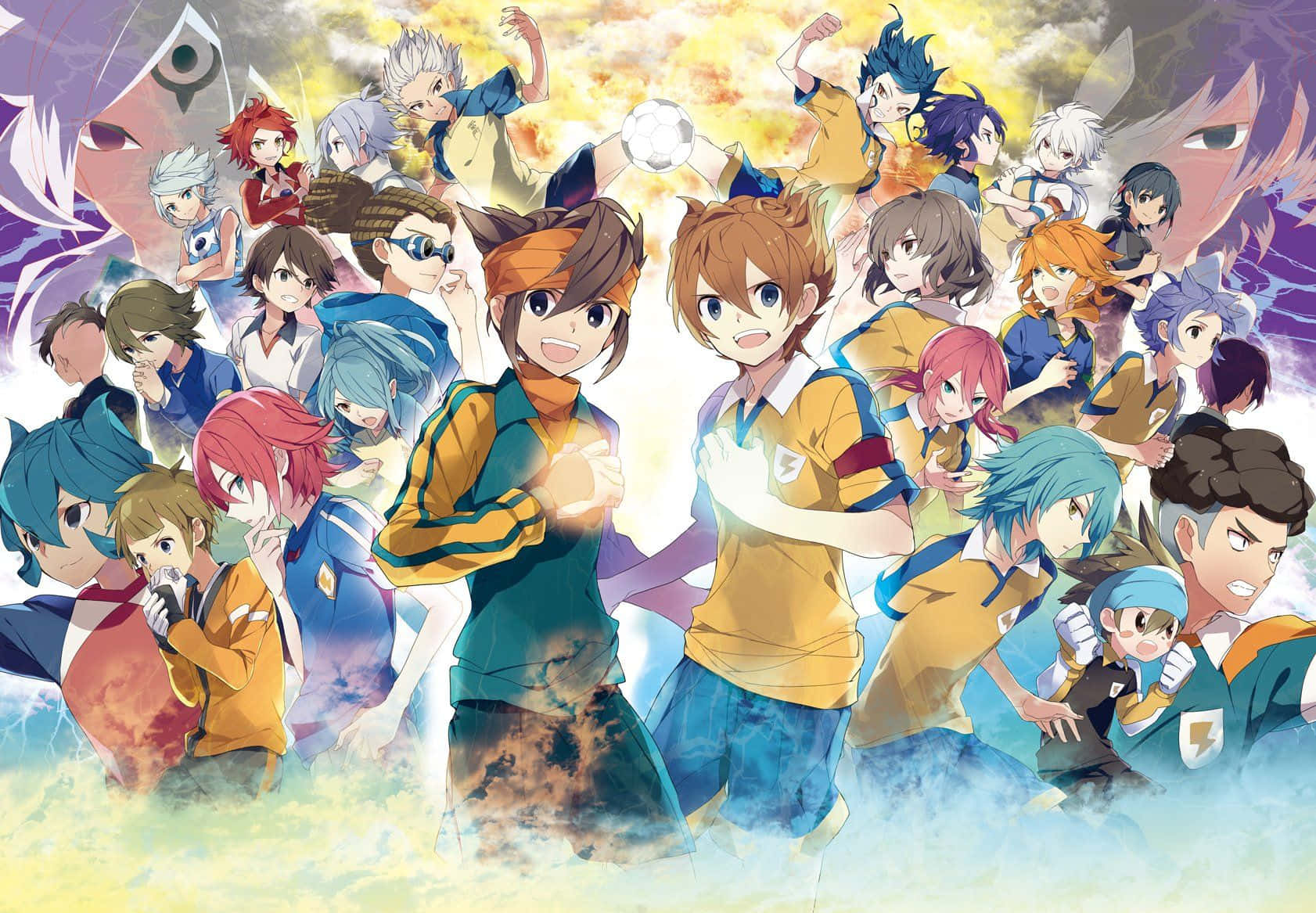 Inazuma Eleven, yellow jerseys, soccer players, HD Desktop Wallpaper