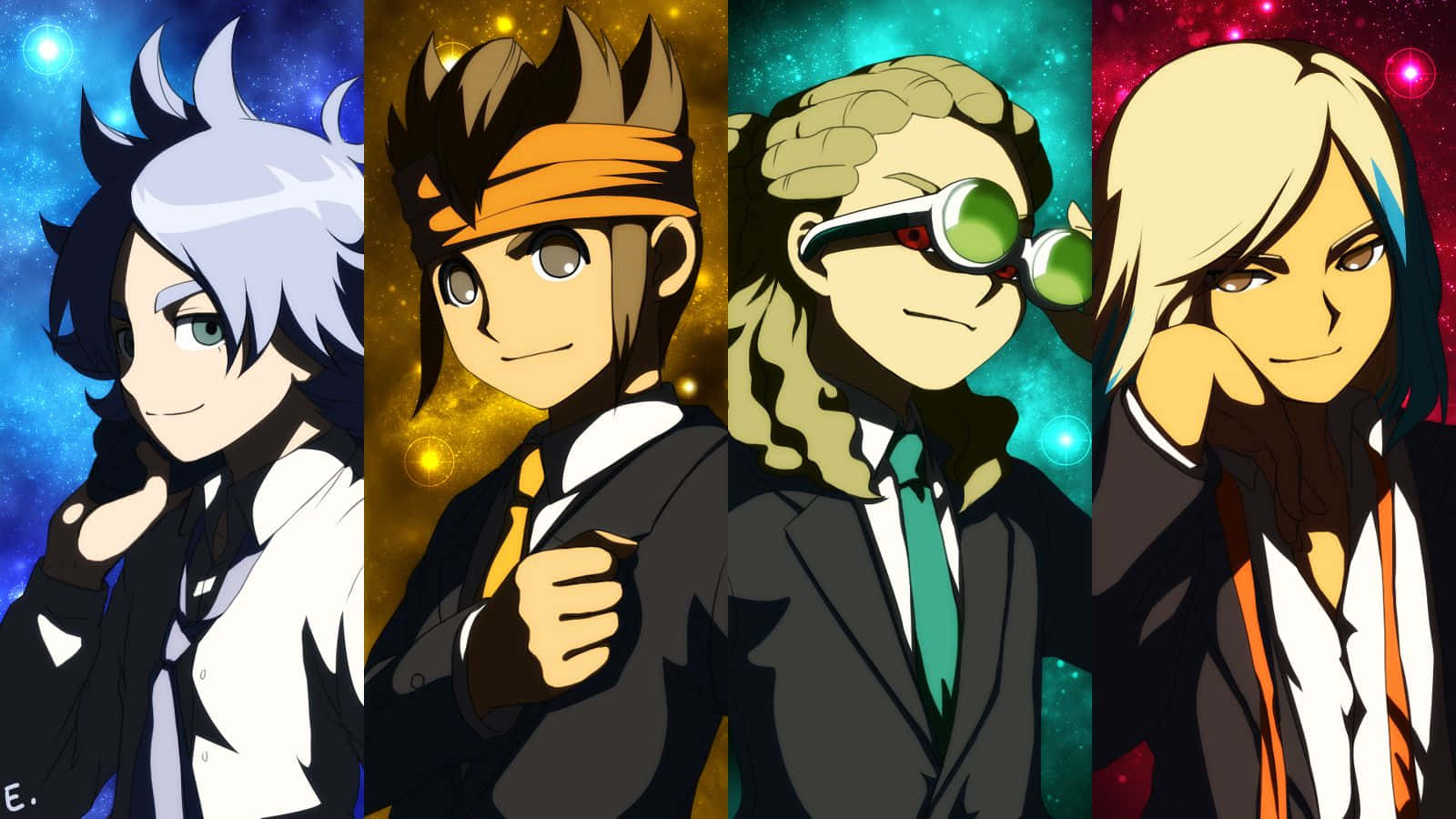 Inazuma Eleven, anime characters, cosmic background, HD Desktop Wallpaper