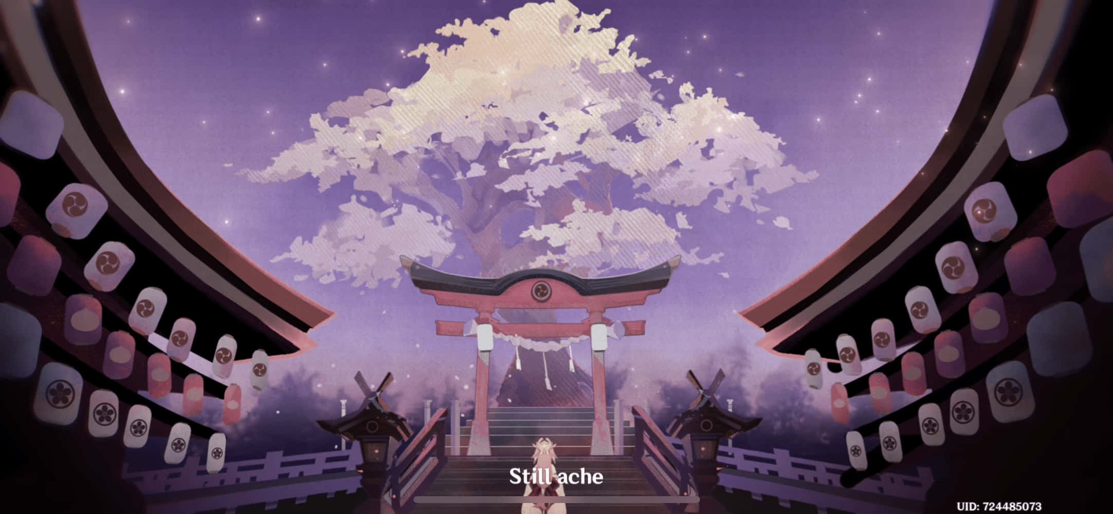 Inazuma Genshin, torii gate, sakura tree, Full HD Desktop Wallpaper