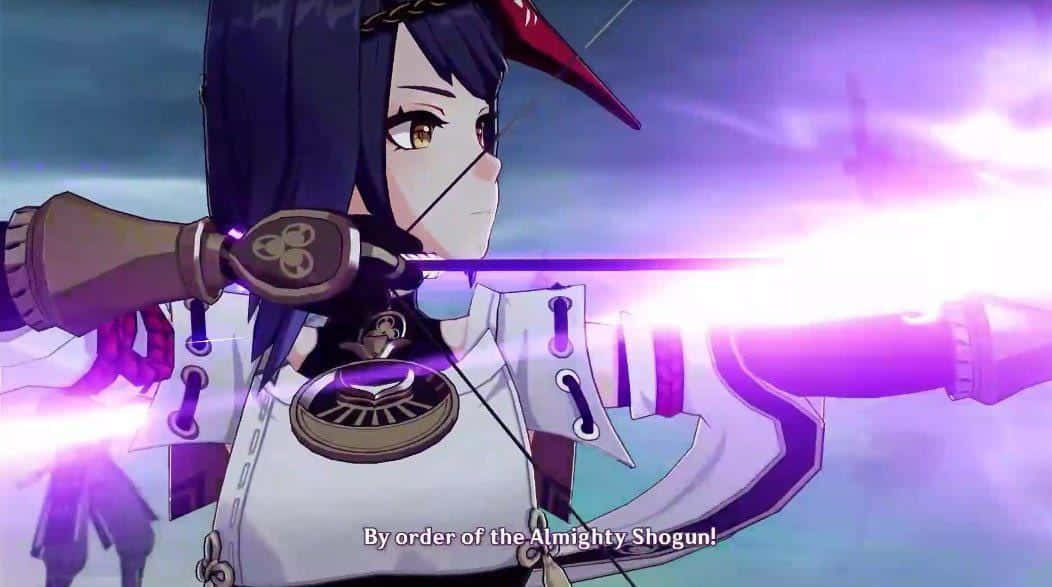 Inazuma Genshin, anime archer, dark hair, SD Desktop Wallpaper