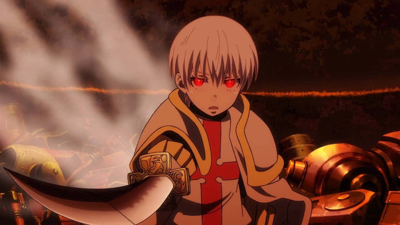 Inca Kasugatani, red eyes, curved blade, HD Desktop Wallpaper