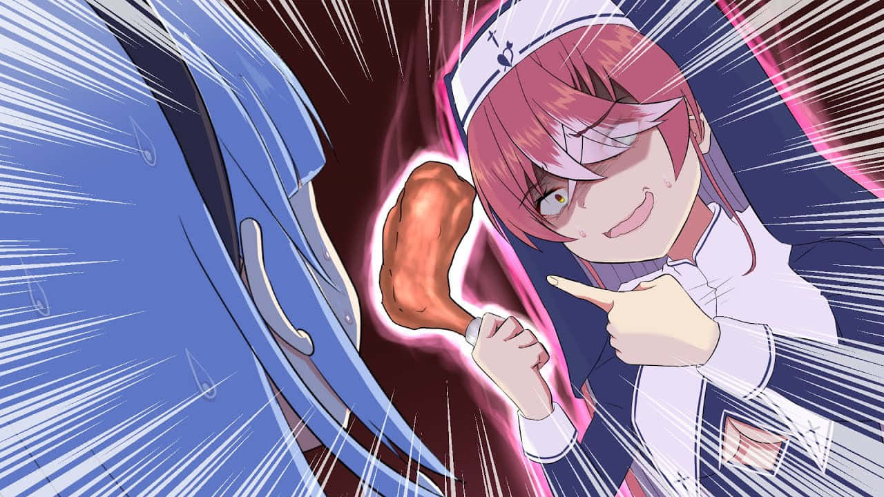 Inca Kasugatani, pink-haired, anime nurse, HD Desktop Wallpaper
