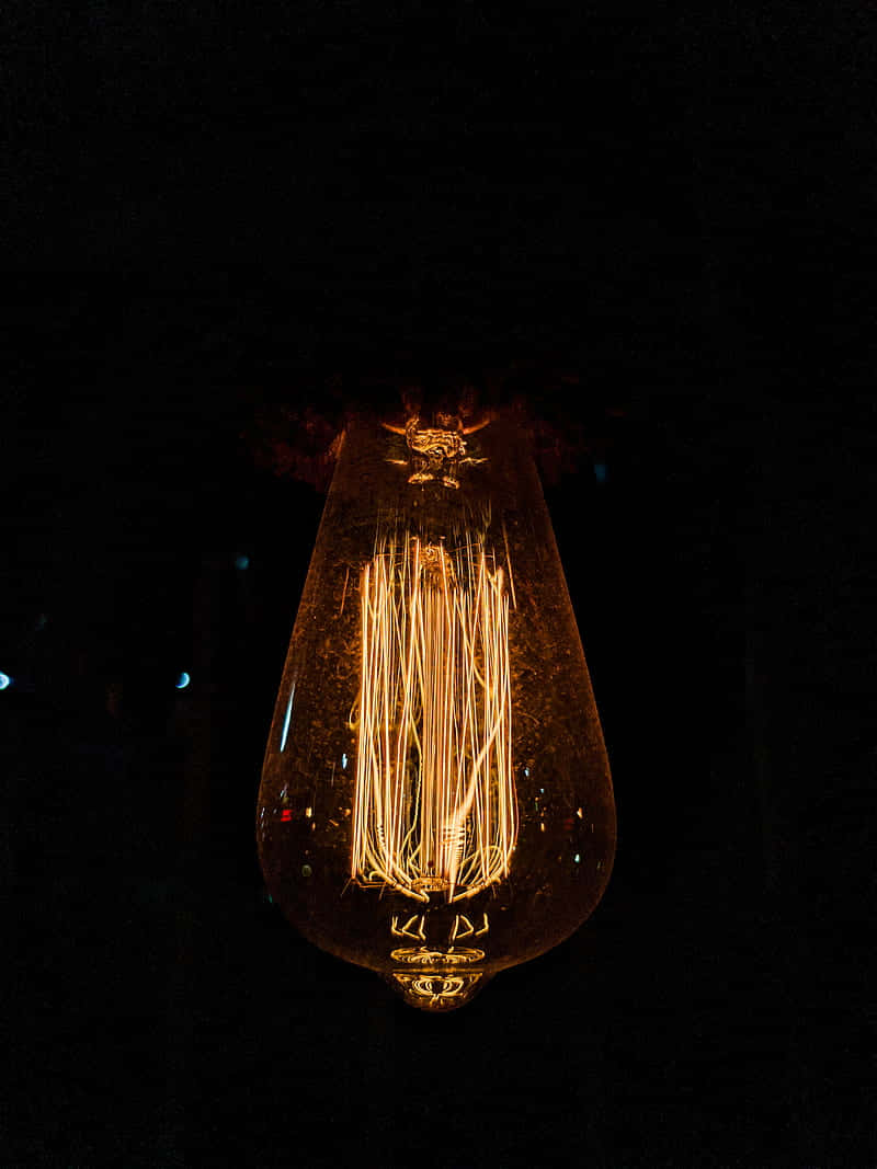 incandescent carbon filament bulb, glowing, vintage filament bulb, SD Phone Wallpaper