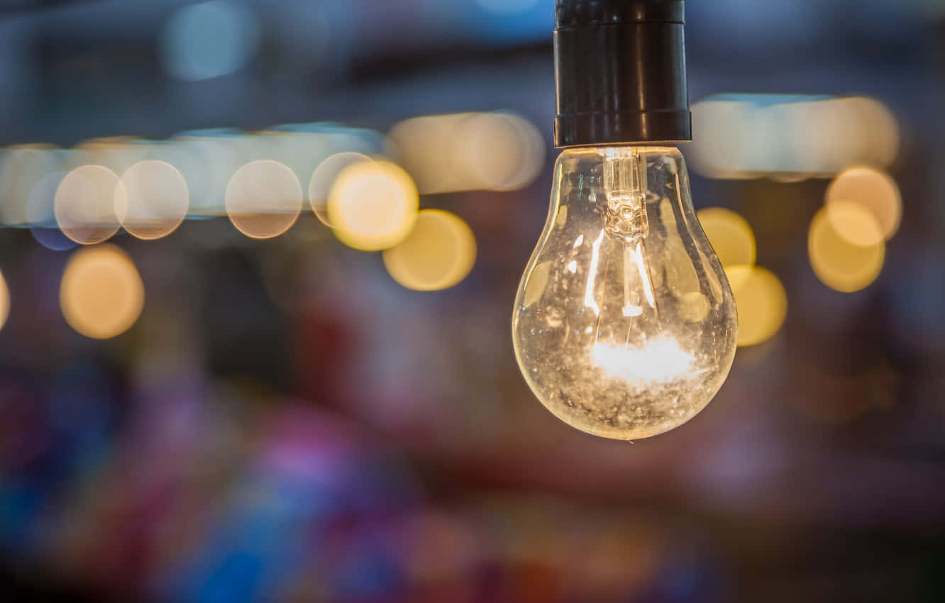 incandescent bulb, glowing, warm bokeh lights, HD Desktop Wallpaper