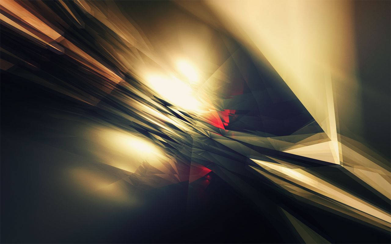 Genuine Lights HD, glowing golden light beams, dark geometric shards, HD Desktop Wallpaper