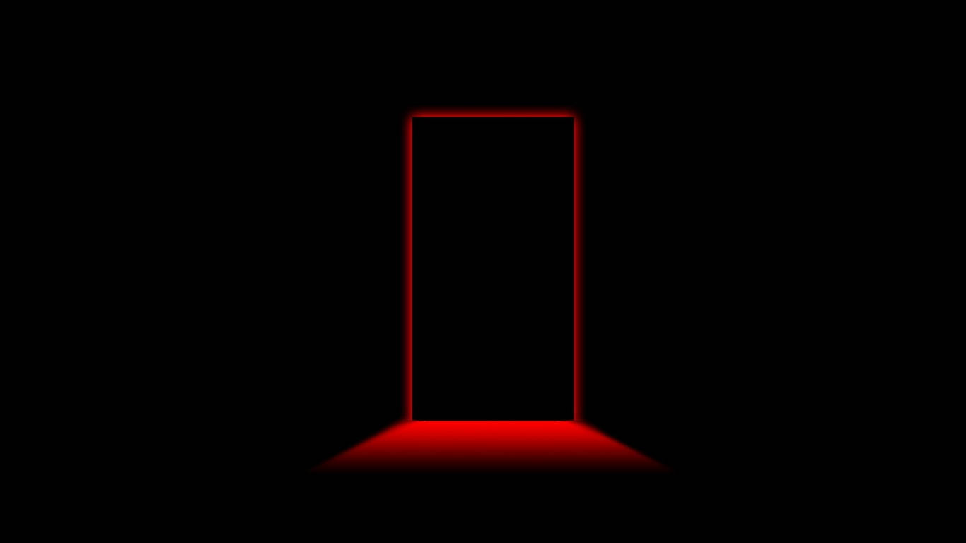 glowing red door frame, rectangular doorway, pitch blackness, HD Desktop Wallpaper