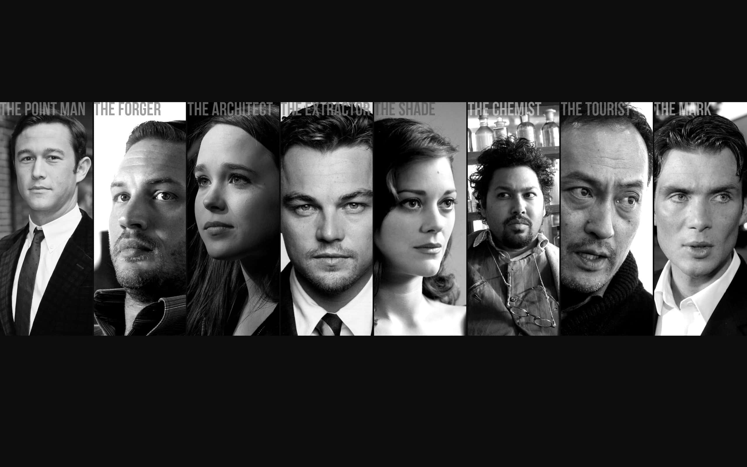 Inception, black and white, portraits, 2K Desktop Wallpaper