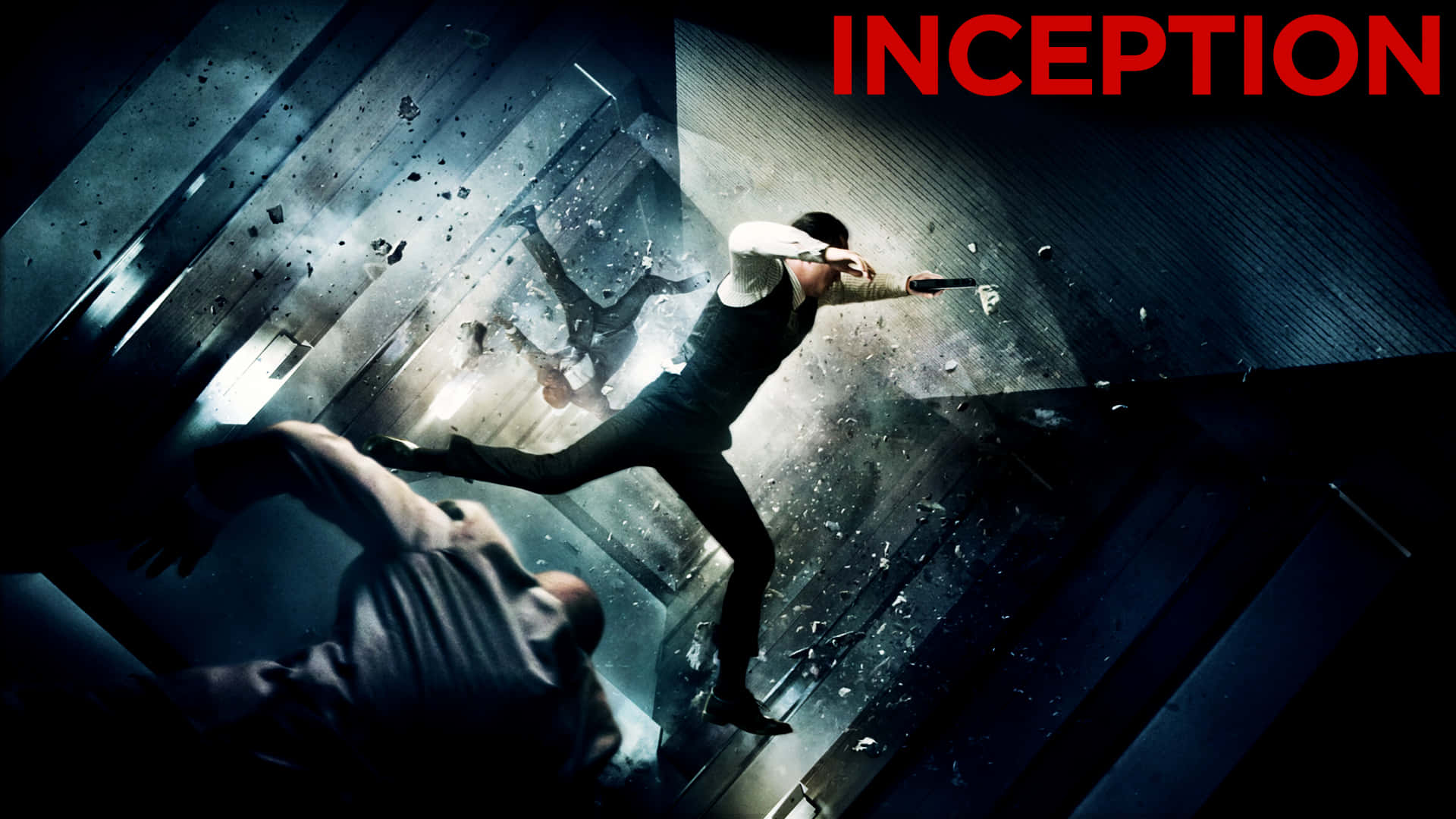 Inception, man in a suit, crumbling hallway, Full HD Desktop Wallpaper