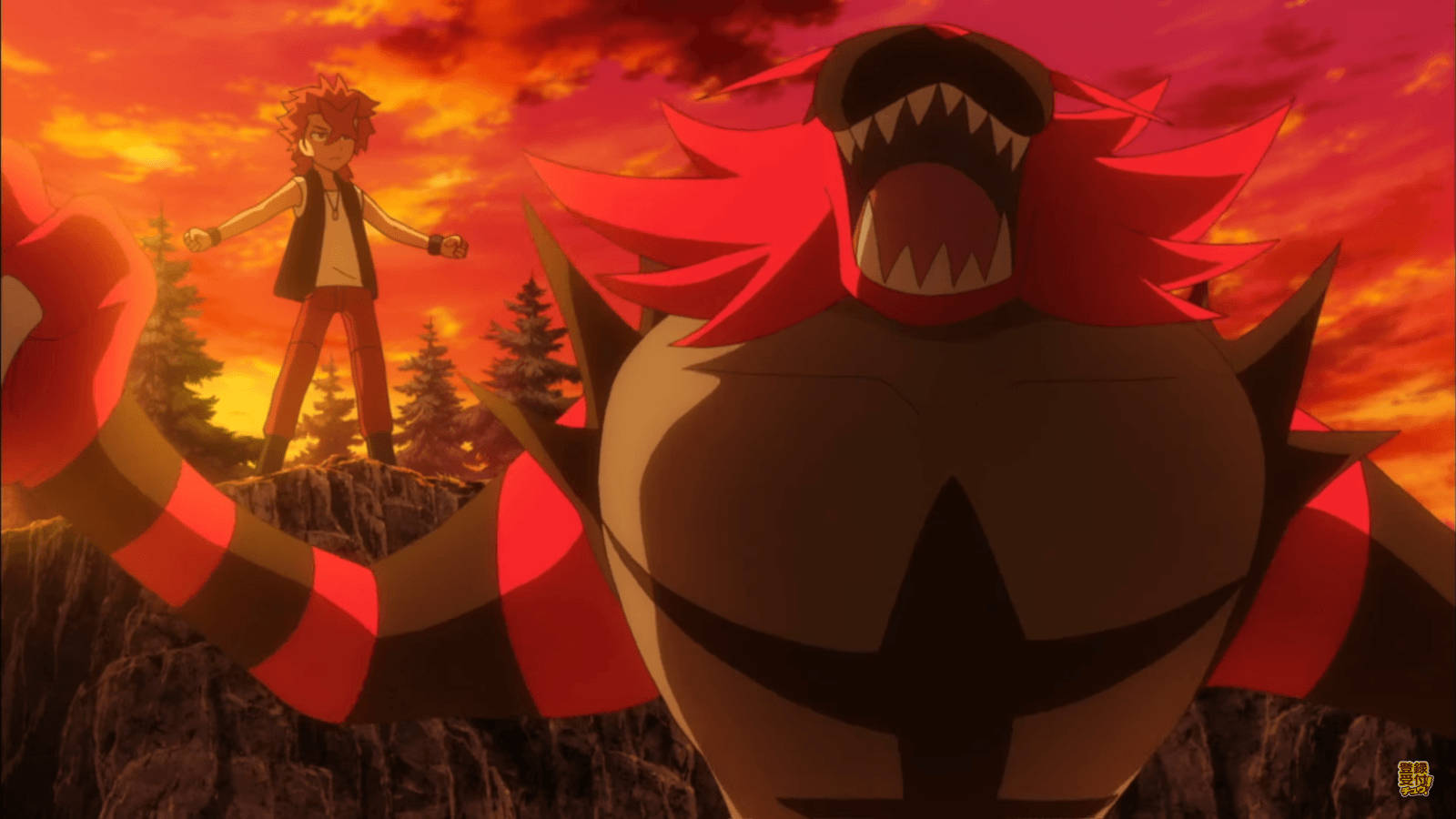 Incineroar, red and black, fiery sunset sky, HD Desktop Wallpaper