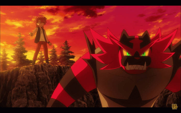 Incineroar, fiery sunset, cliff, SD Desktop Wallpaper