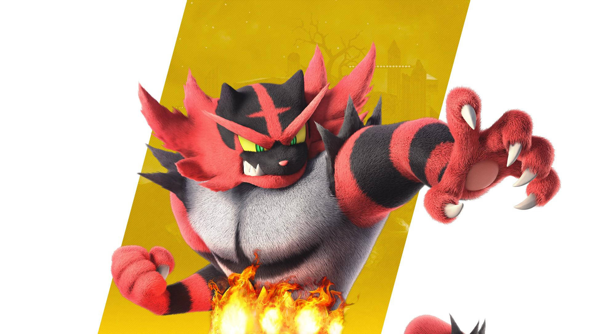 Incineroar, claw and fang, red and black, Full HD Desktop Wallpaper