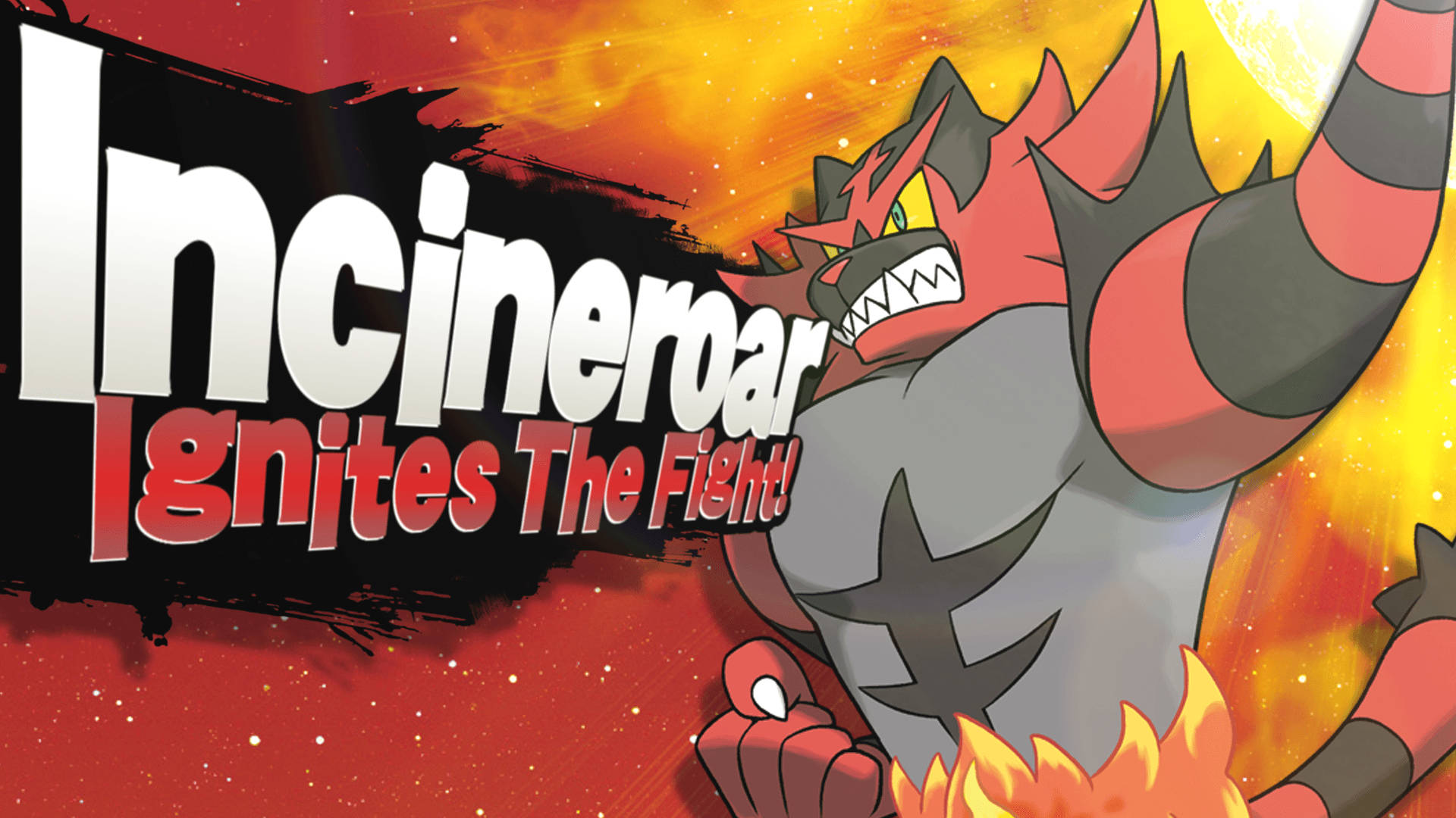 Incineroar, fiery, glowing eyes, Full HD Desktop Wallpaper