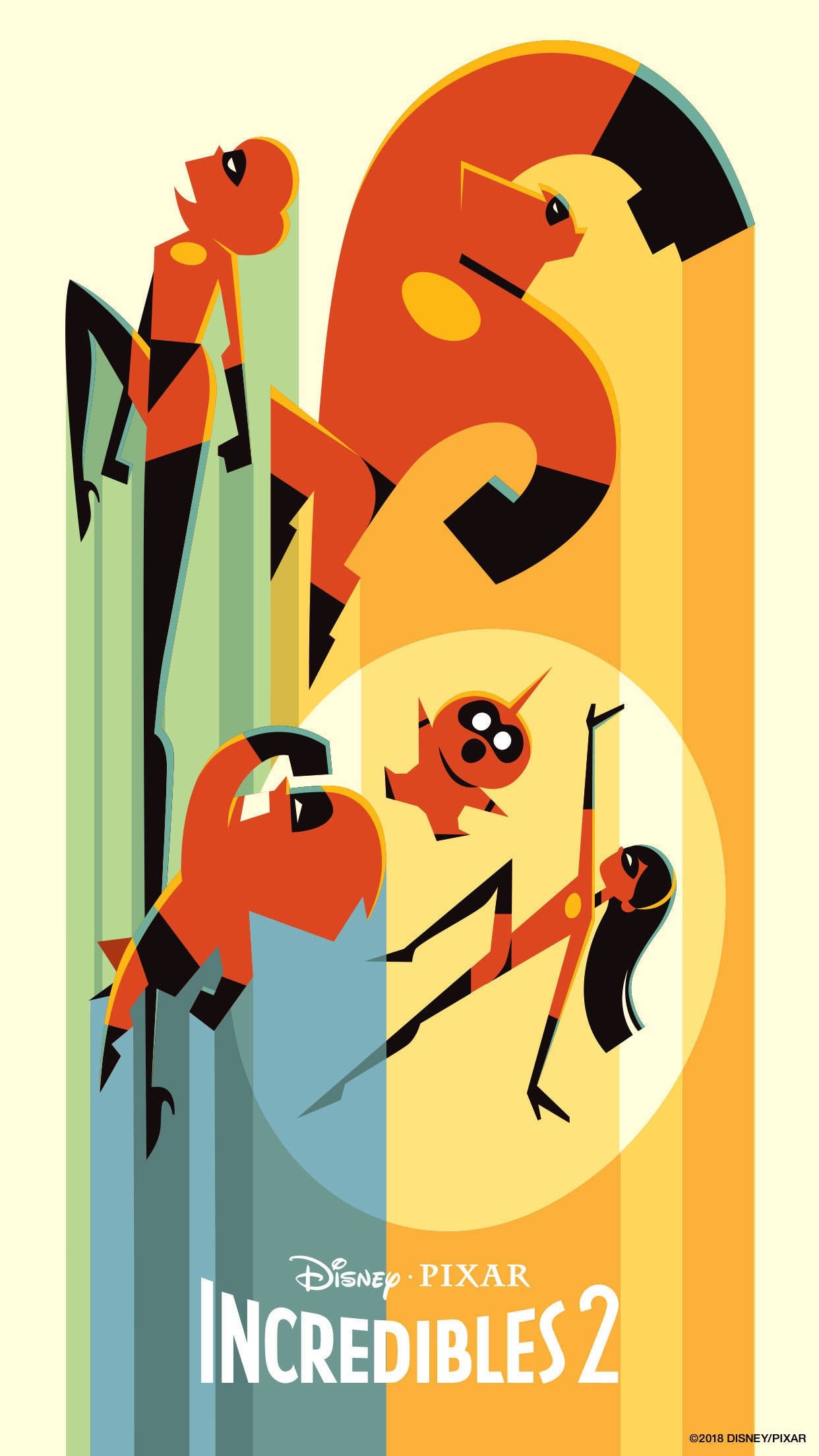 Incredibles 2, orange, black, Full HD Phone Wallpaper