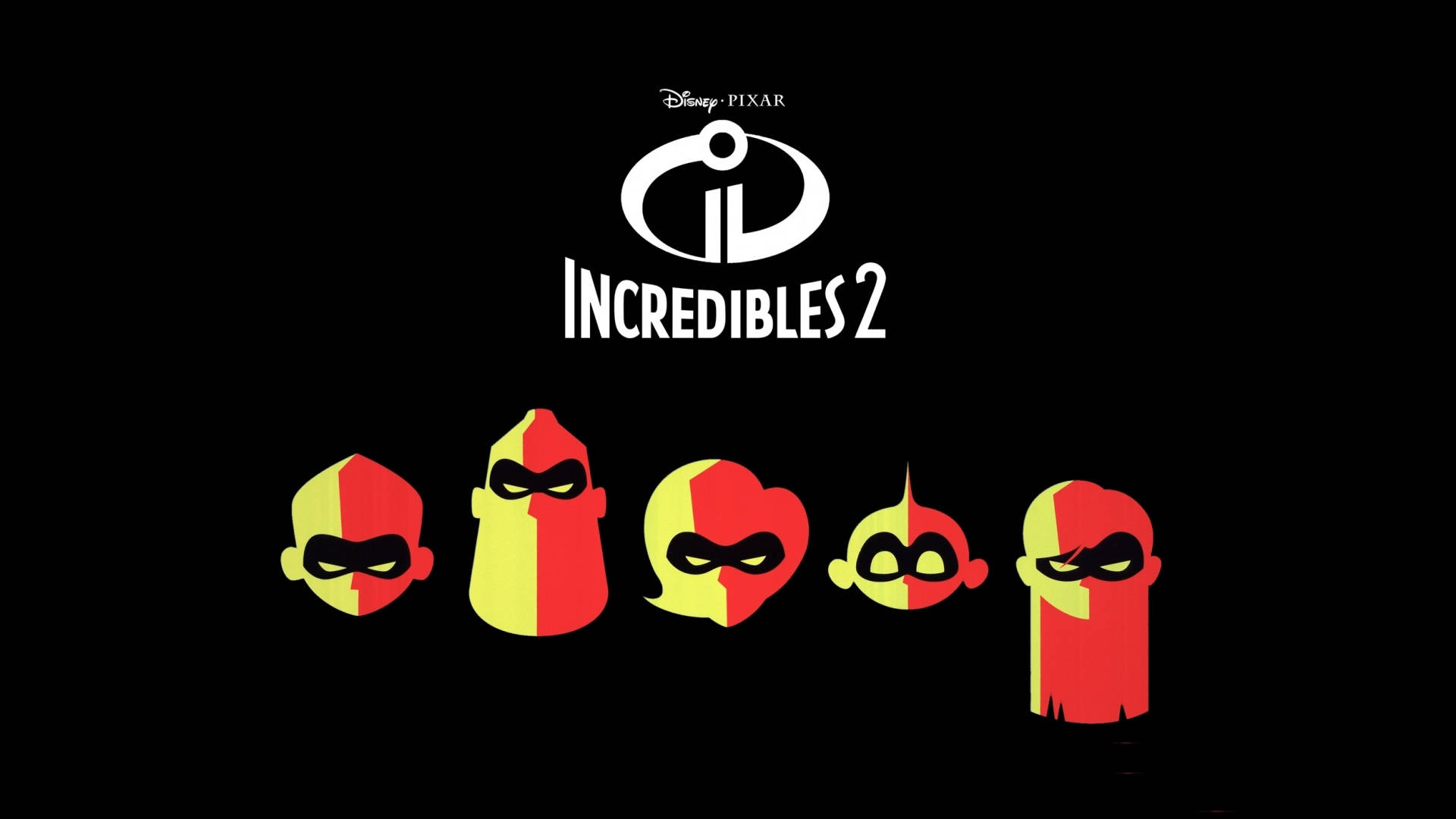 Incredibles 2, Incredibles 2 logo, red and yellow masks, Full HD Desktop Wallpaper