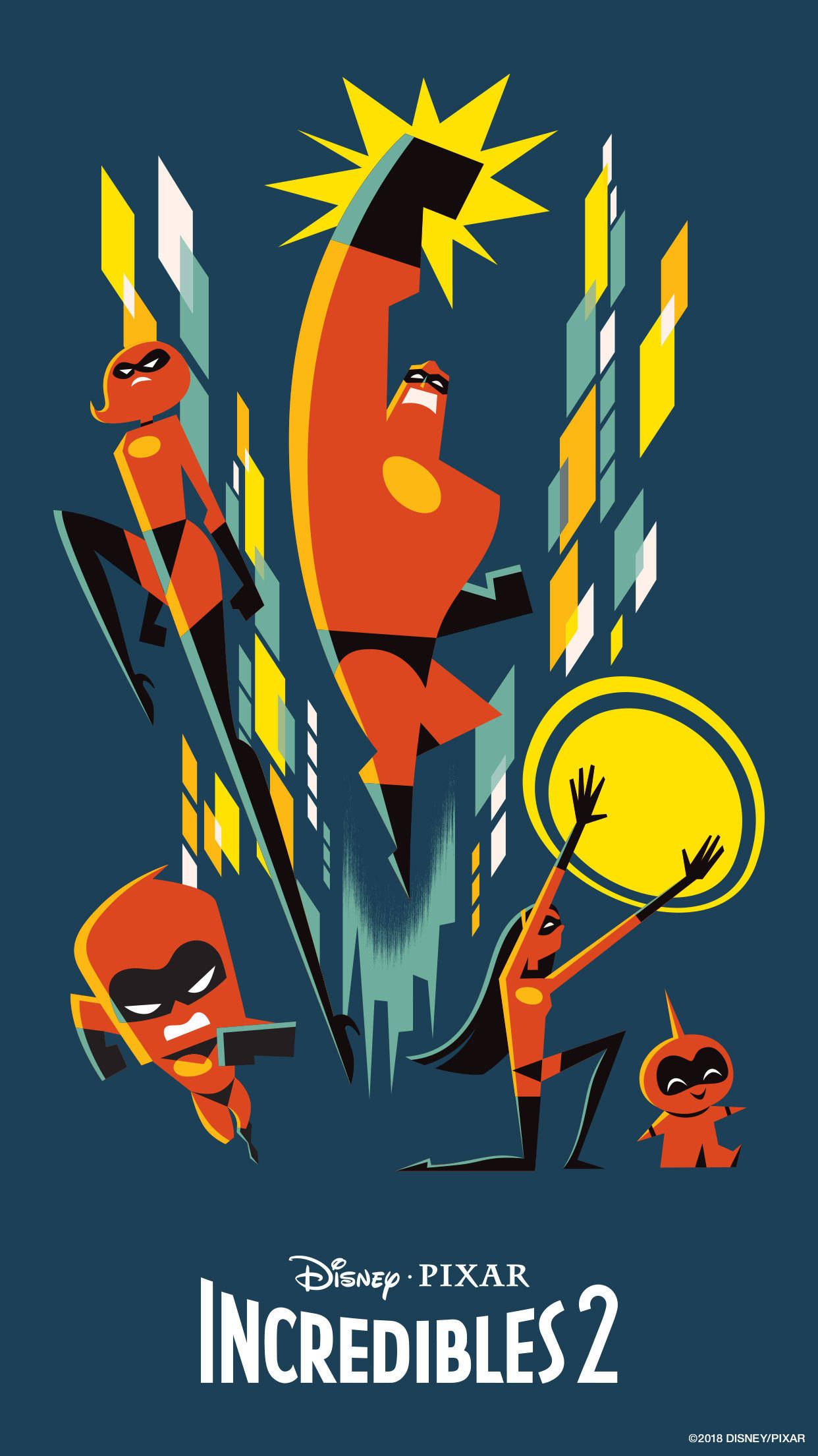 Incredibles 2, orange, yellow, Full HD Phone Wallpaper