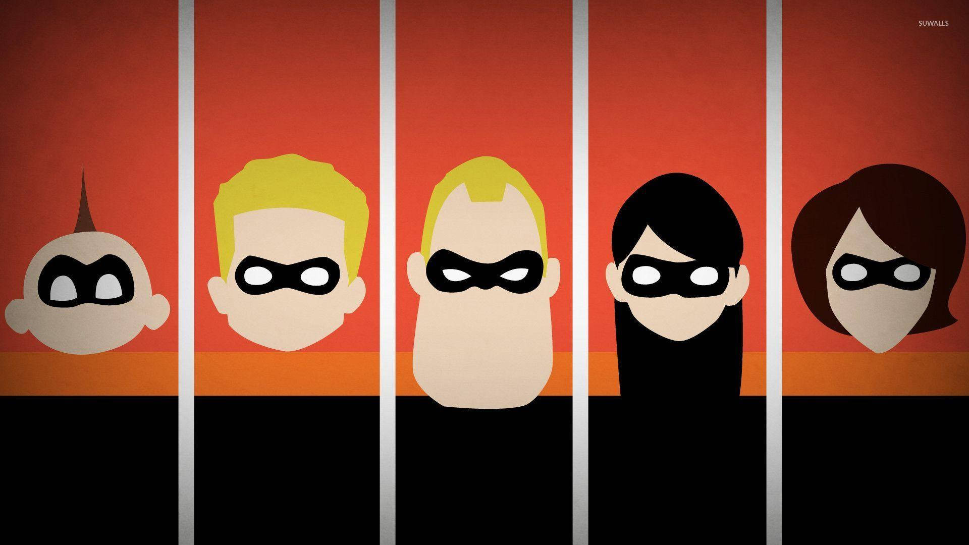 Incredibles 2, eye masks, superhero faces, Full HD Desktop Wallpaper