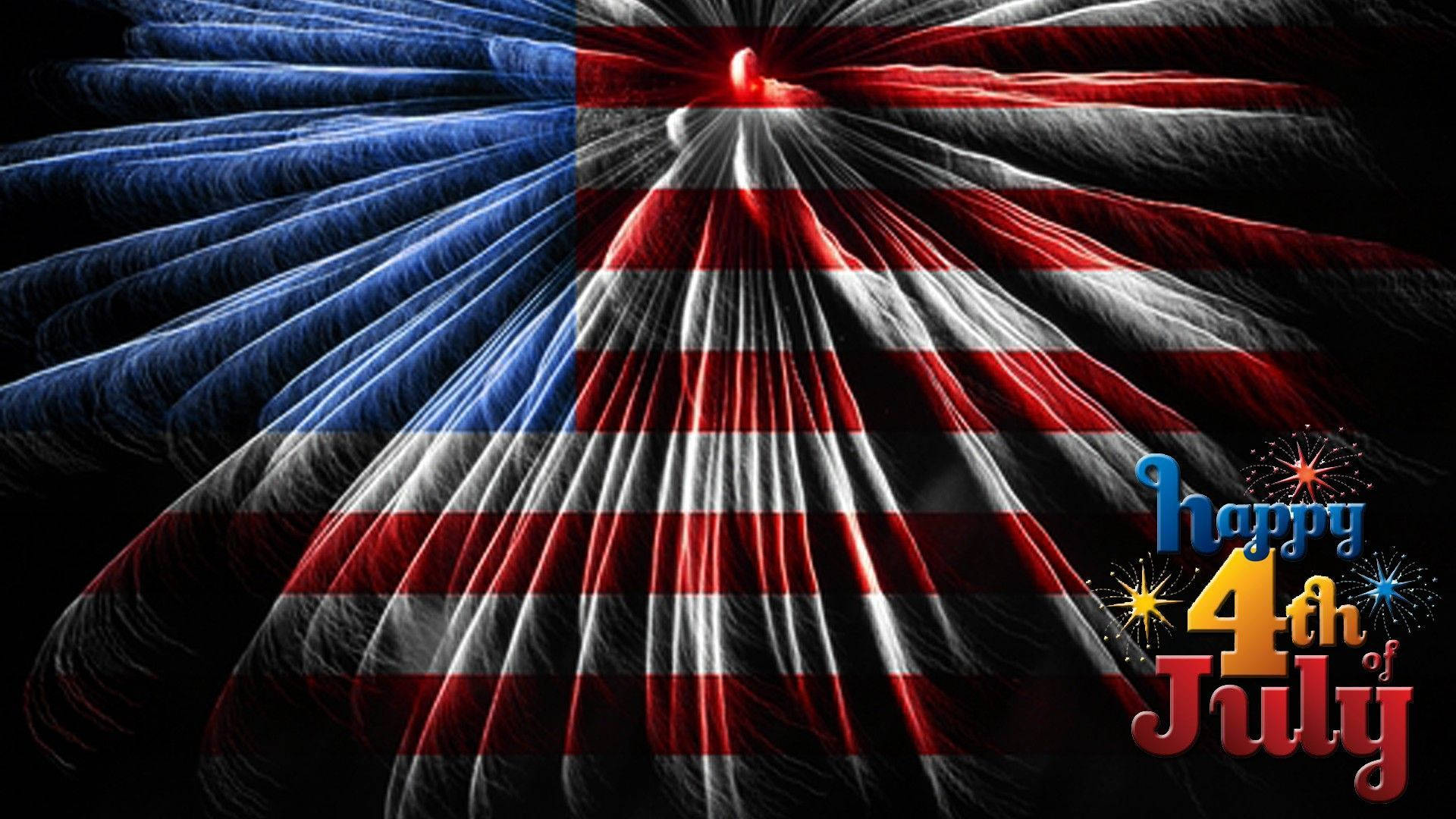 4th of July, red white and blue, American flag, Full HD Desktop Wallpaper