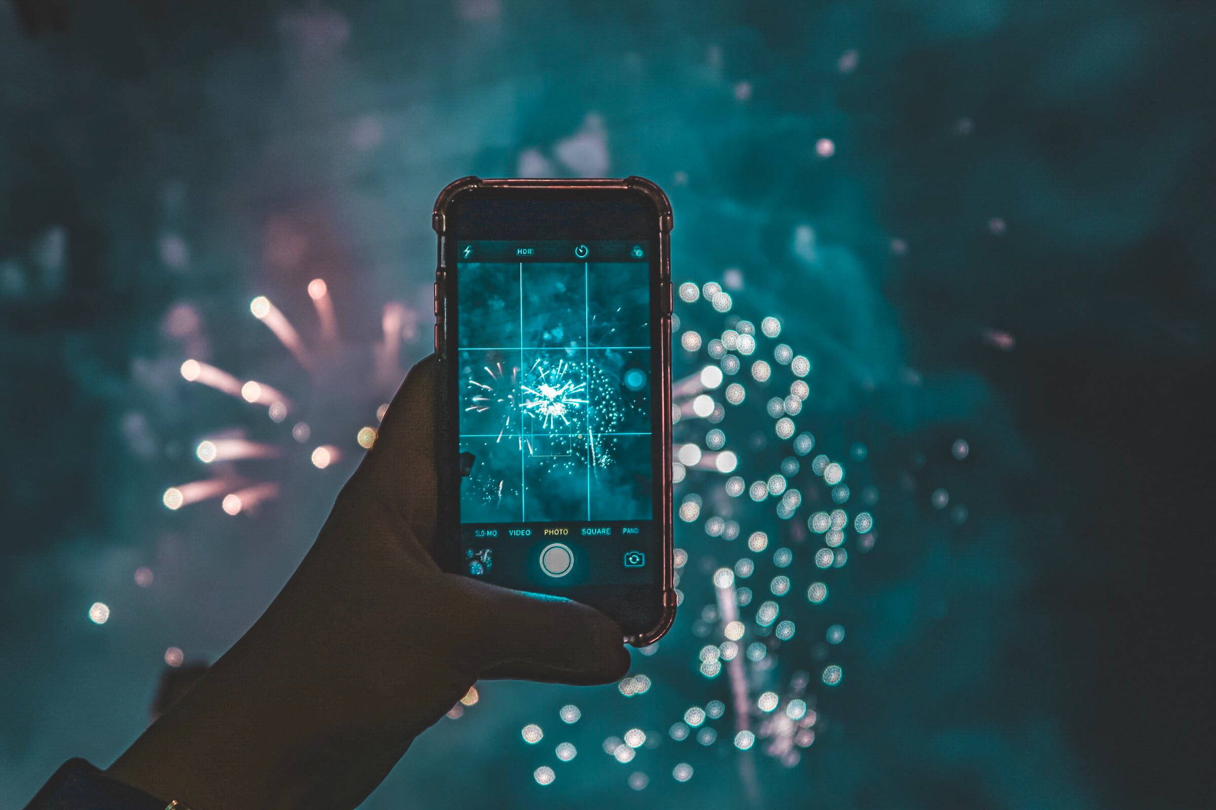 Independence Day, fireworks, blue, Full HD Desktop Wallpaper