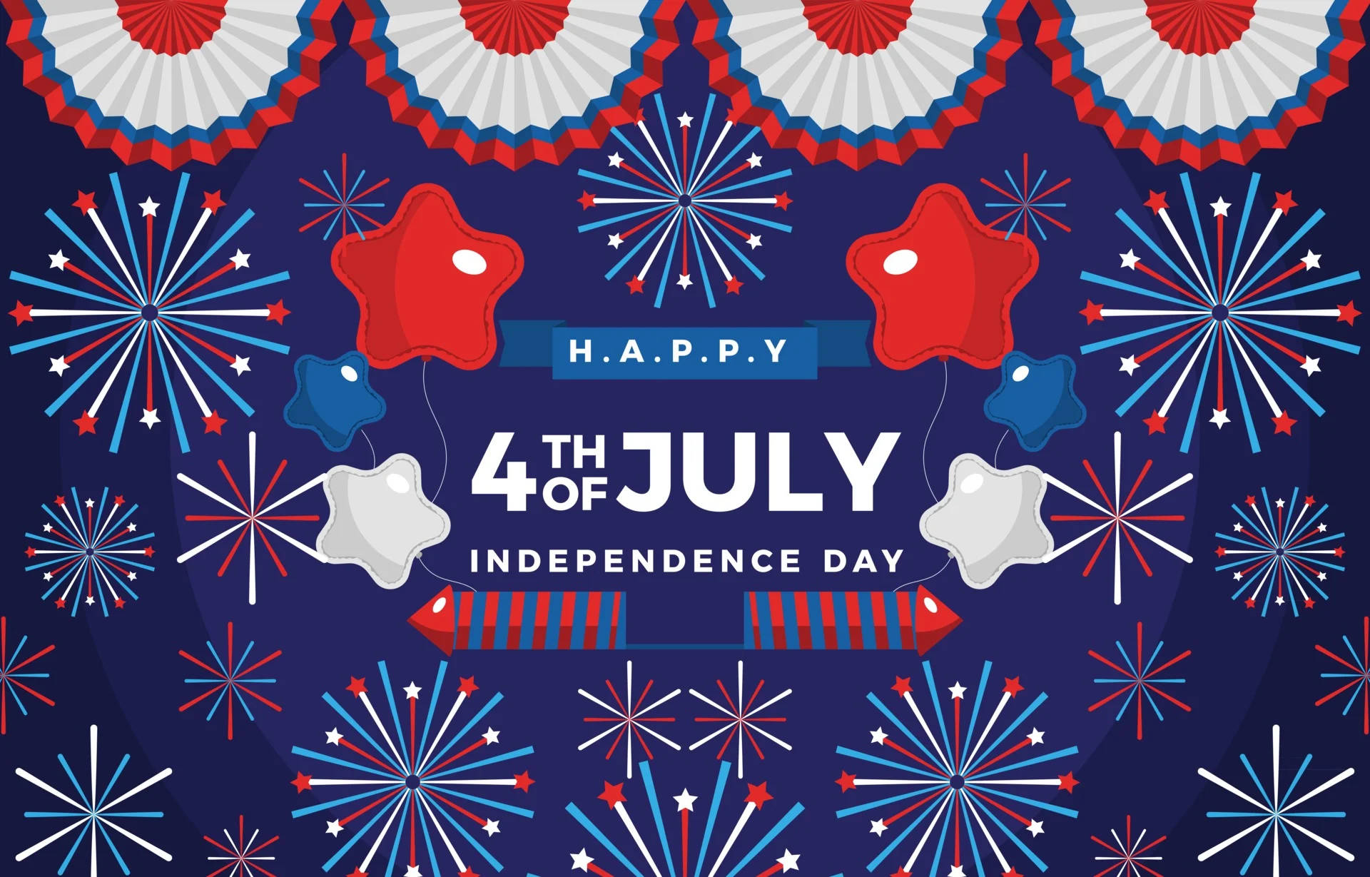 Independence Day, 4th of July, red white and blue, Full HD Desktop Wallpaper