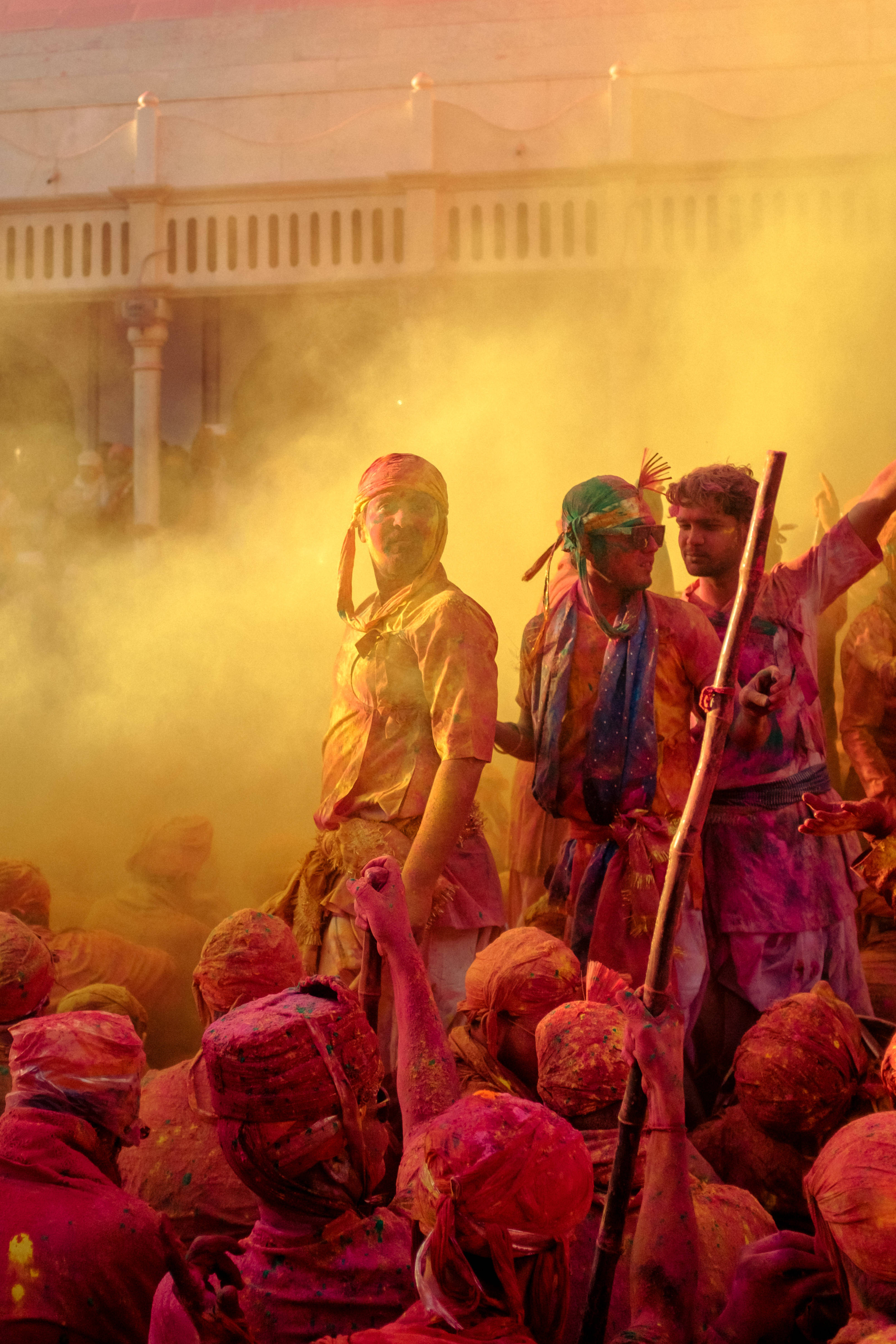 Holi, colored powder, smoke, 4K Phone Wallpaper