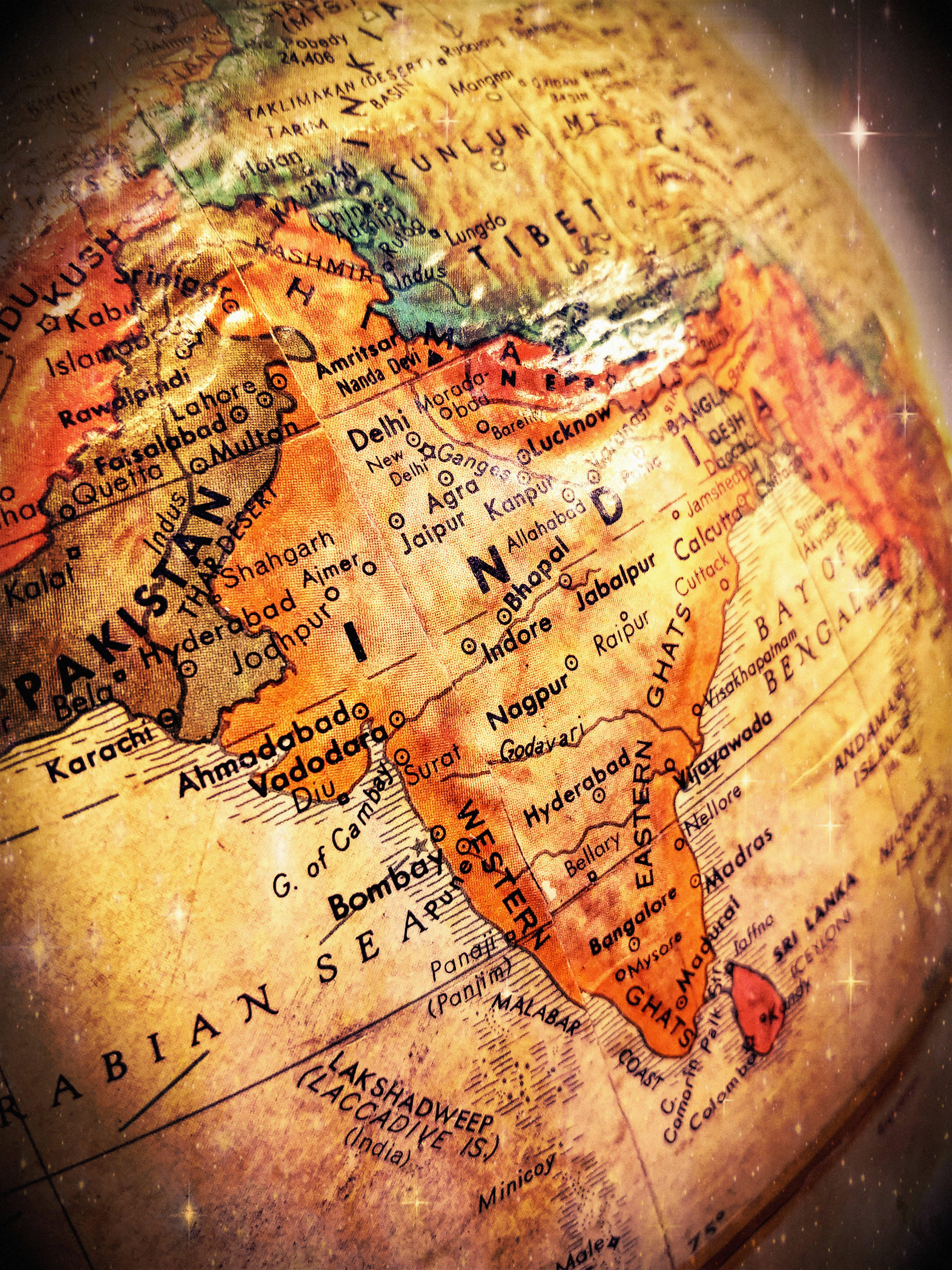 India Map, globe, warm tones, 4K Phone Wallpaper