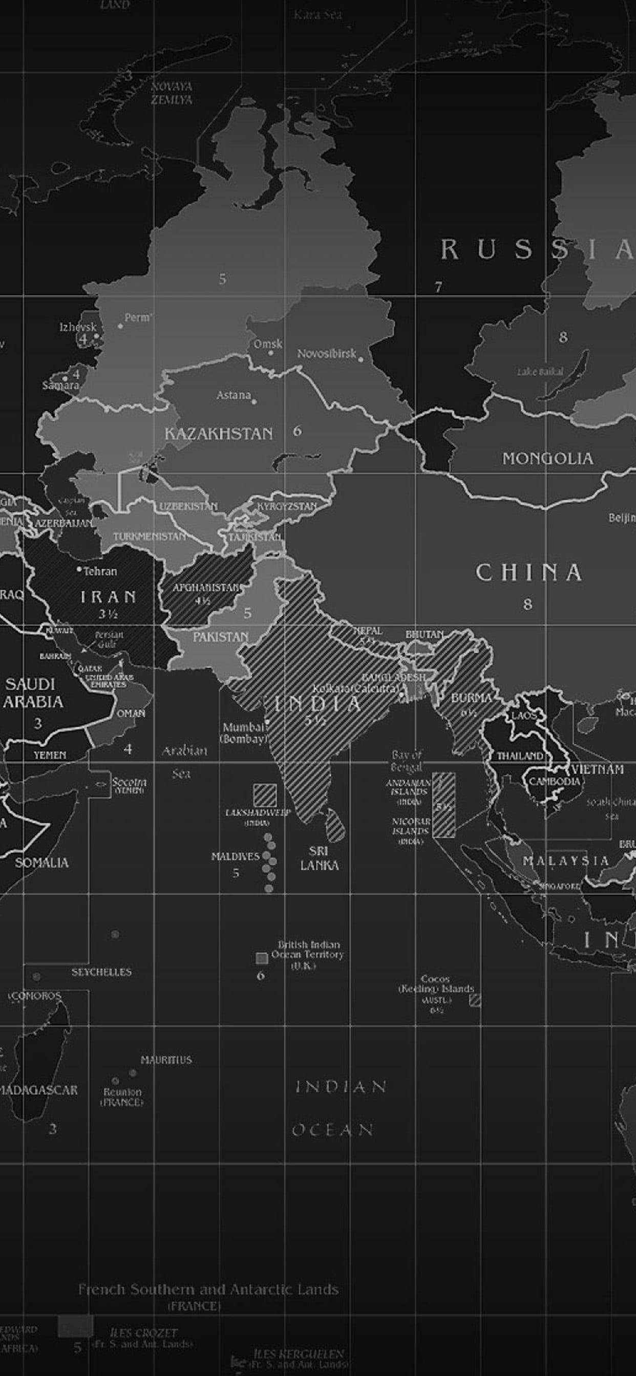 India Map, black and white, monochrome, 2K Phone Wallpaper